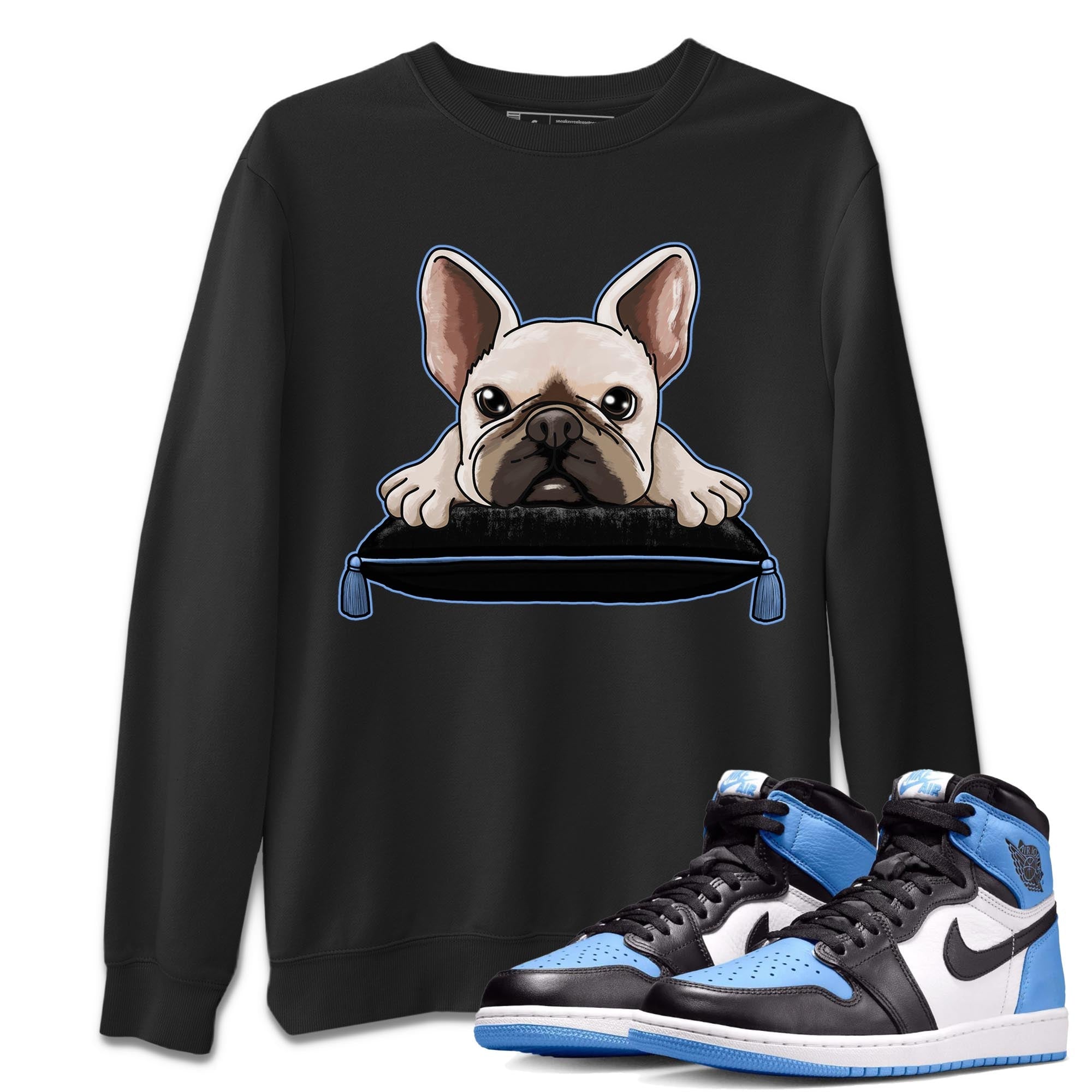 French Bulldog snkmatch Tee - Air Jordan 1 UNC Toe