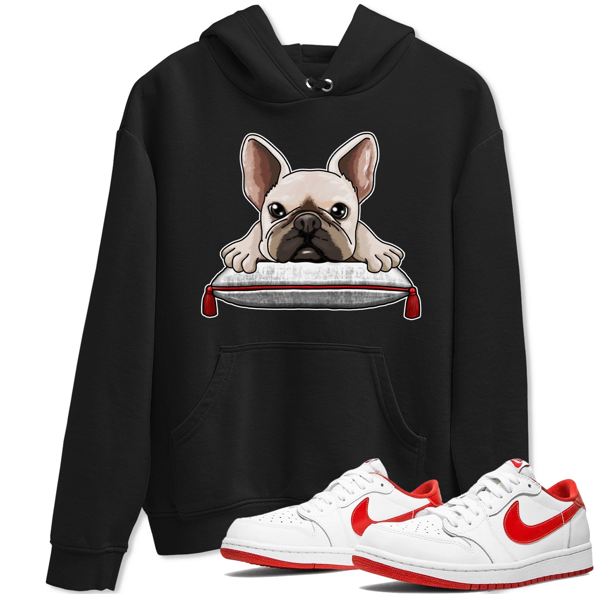 French Bulldog snkmatch Tee - Air Jordan 1 University Red
