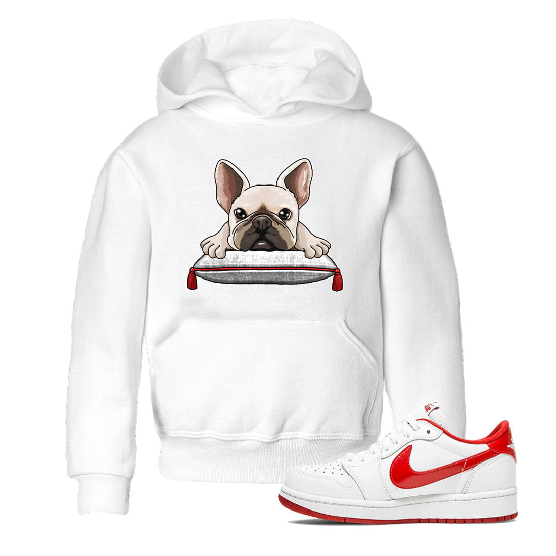 French Bulldog snkmatch Tee Kids - Air Jordan 1 University Red