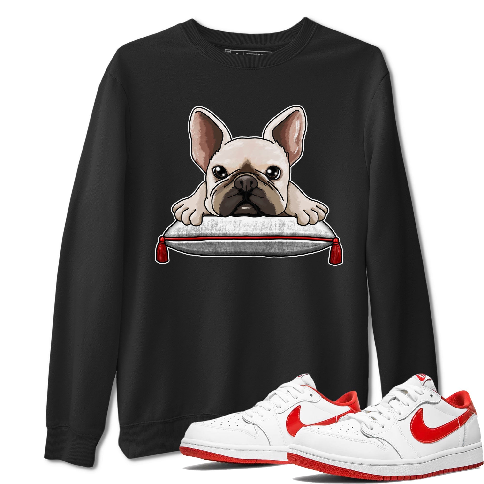 French Bulldog snkmatch Tee - Air Jordan 1 University Red