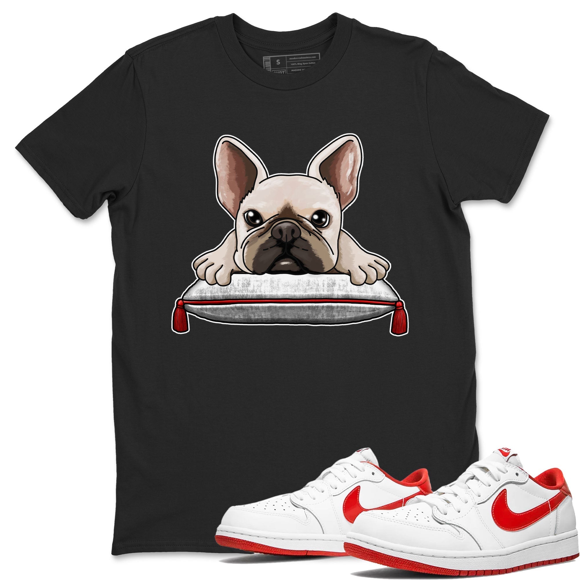French Bulldog snkmatch Tee - Air Jordan 1 University Red