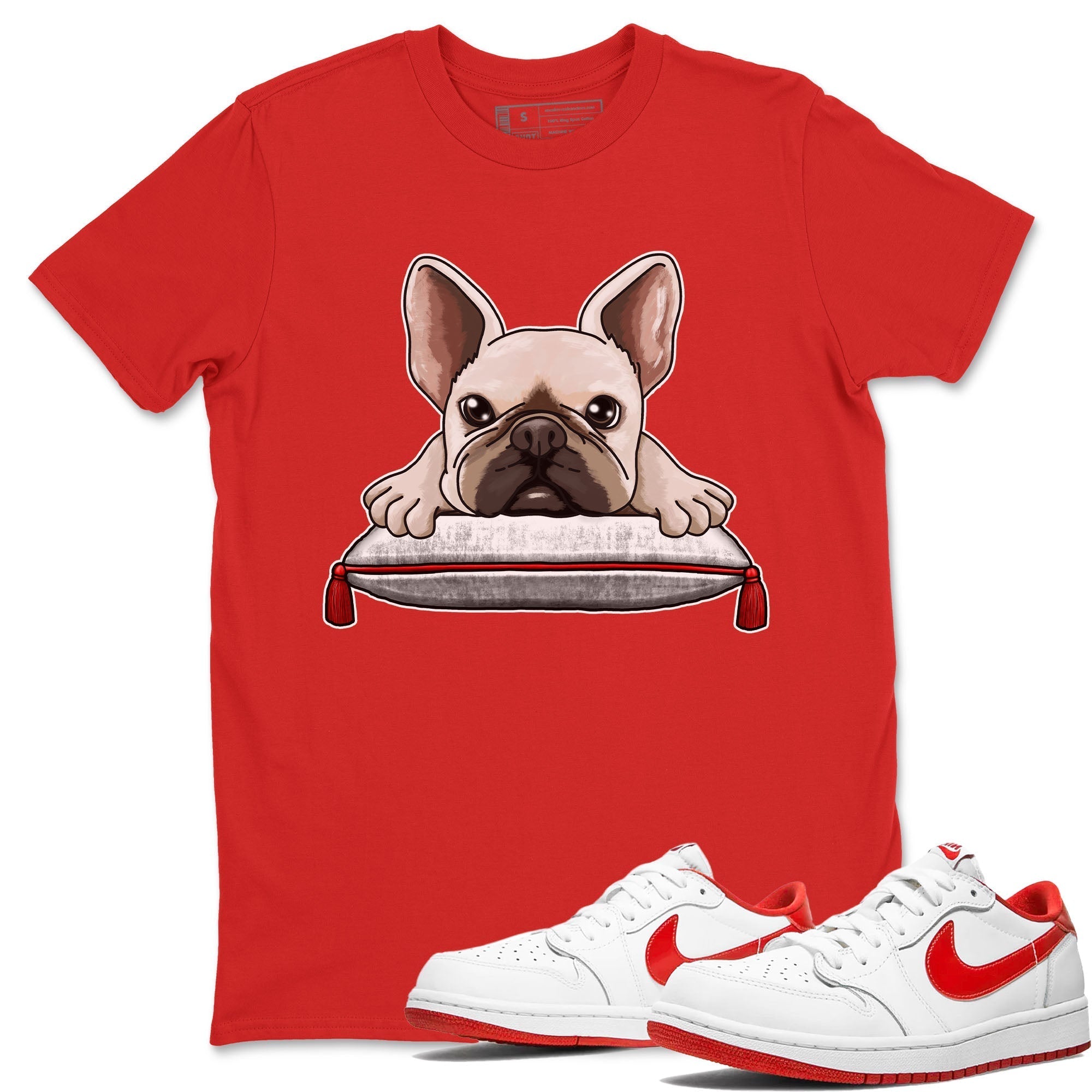 French Bulldog snkmatch Tee - Air Jordan 1 University Red