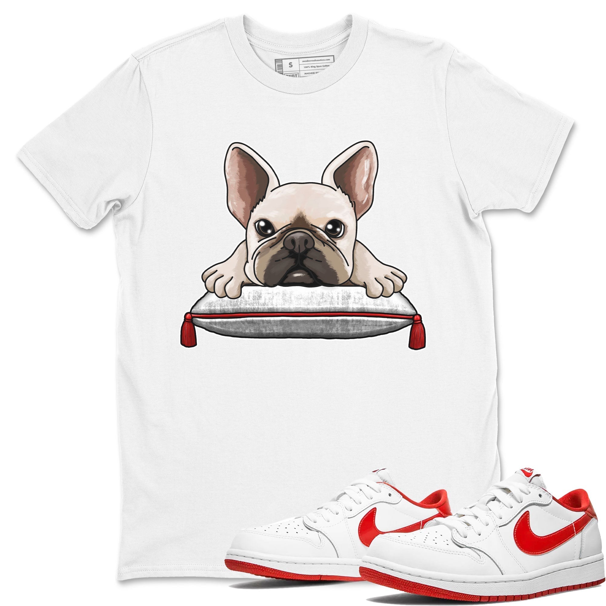 French Bulldog snkmatch Tee - Air Jordan 1 University Red