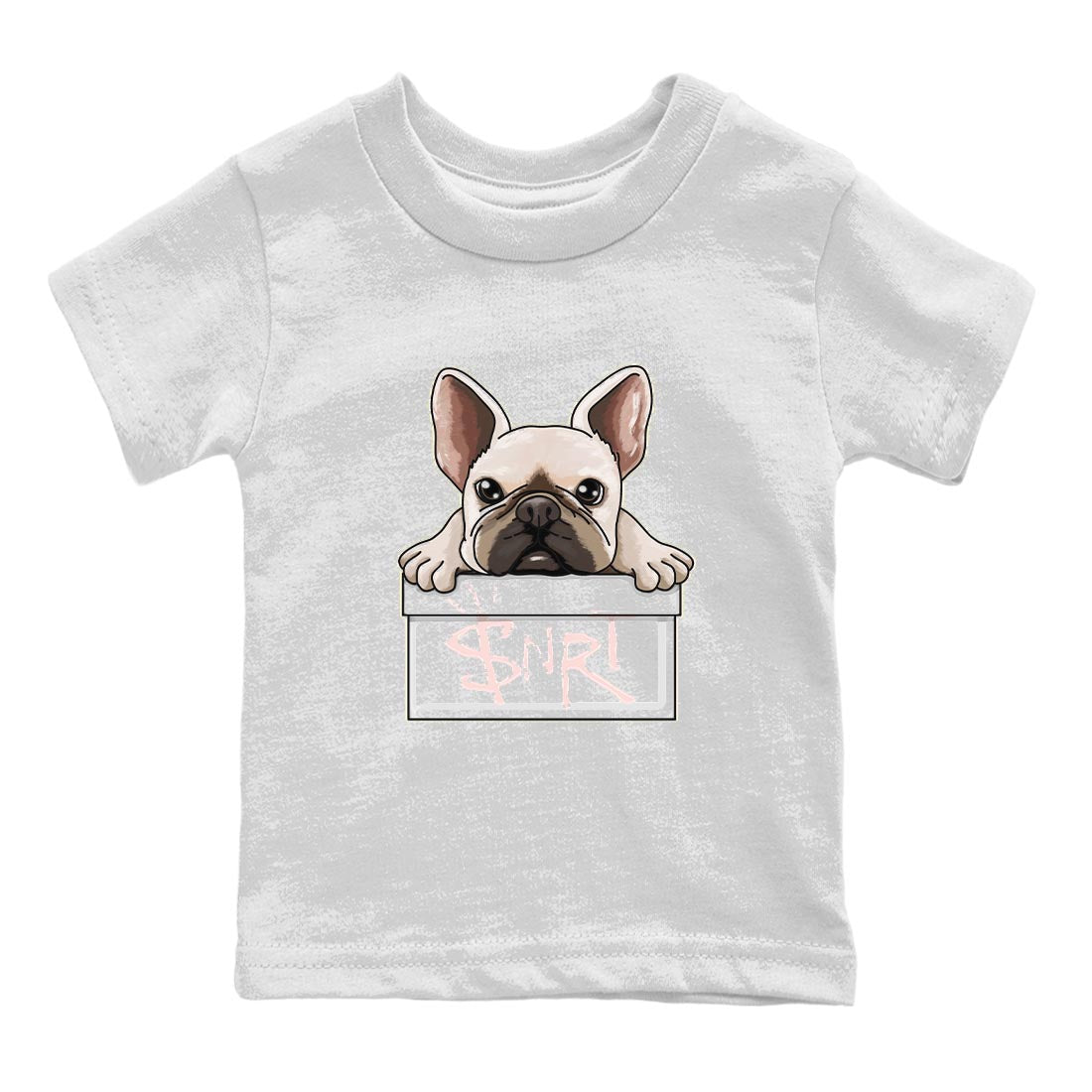 French Bulldog Kids Tops - Air Jordan 1 Washed Pink