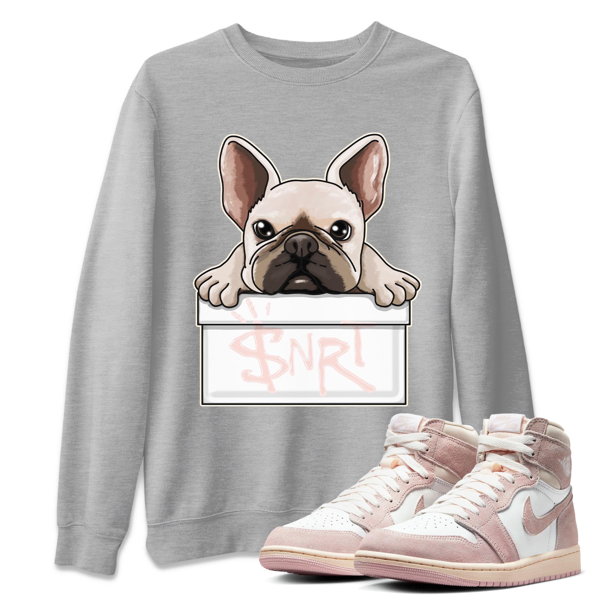 French Bulldog Unisex Tops - Air Jordan 1 Washed Pink