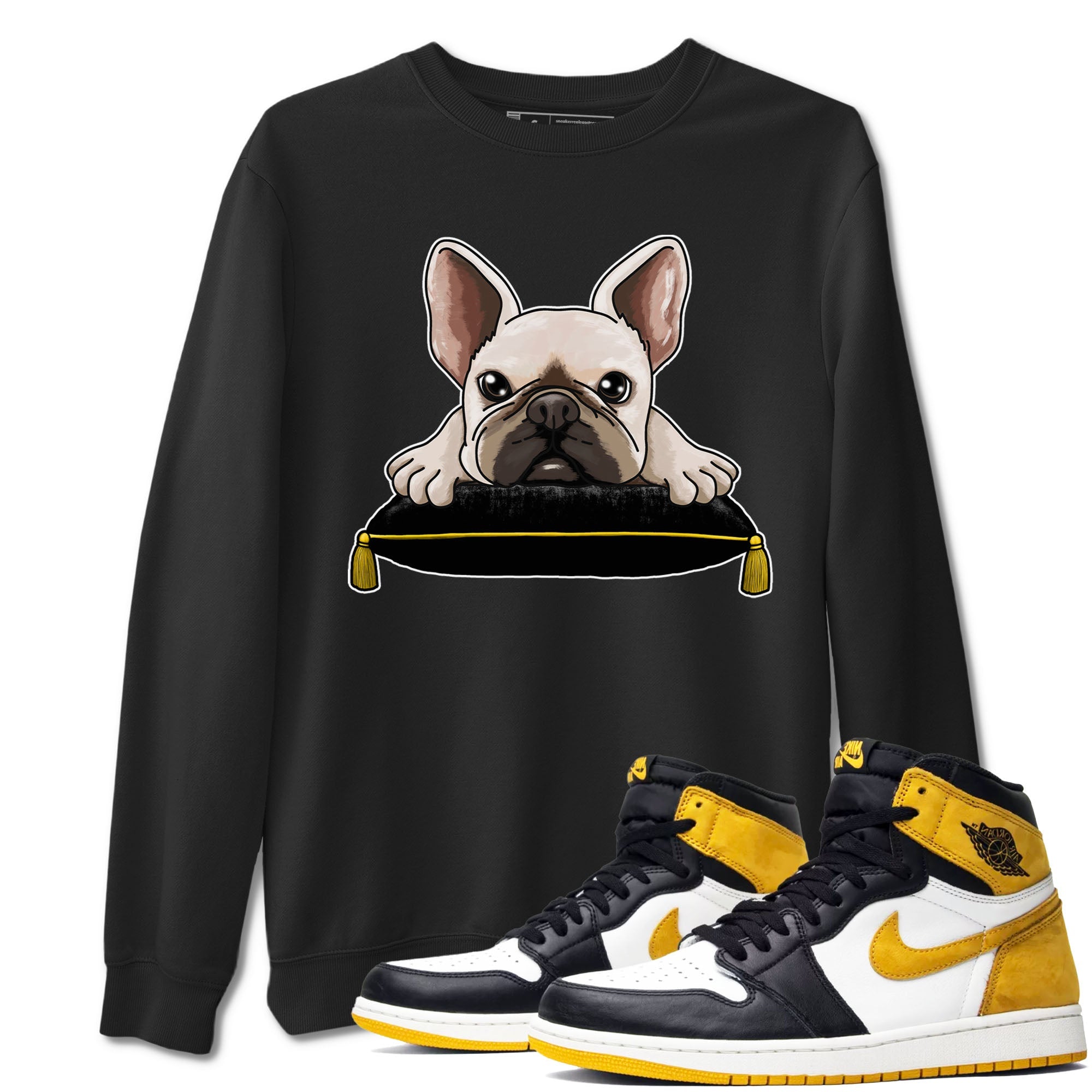 French Bulldog snkmatch Tees - Air Jordan 1 Yellow Ochre