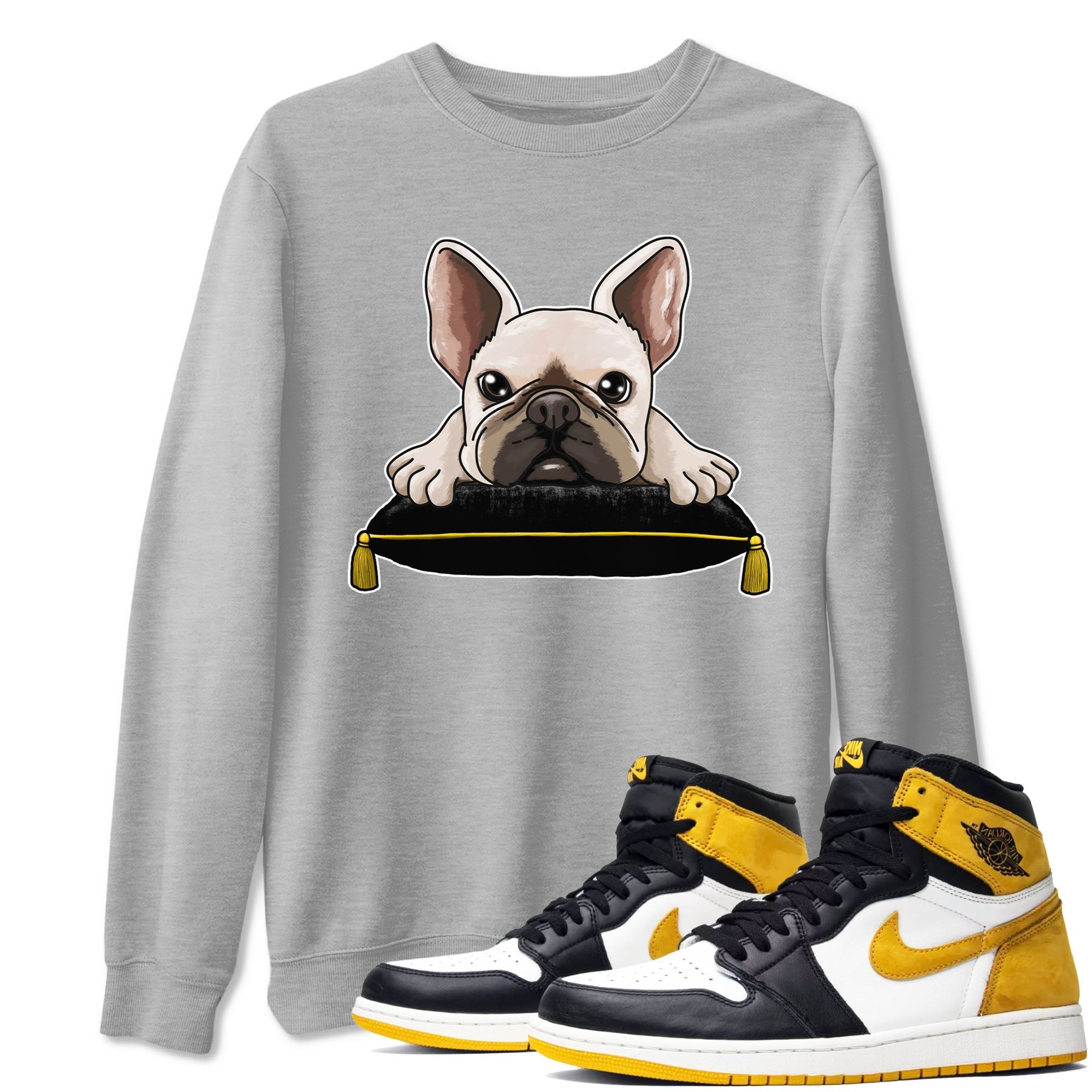 French Bulldog snkmatch Tees - Air Jordan 1 Yellow Ochre