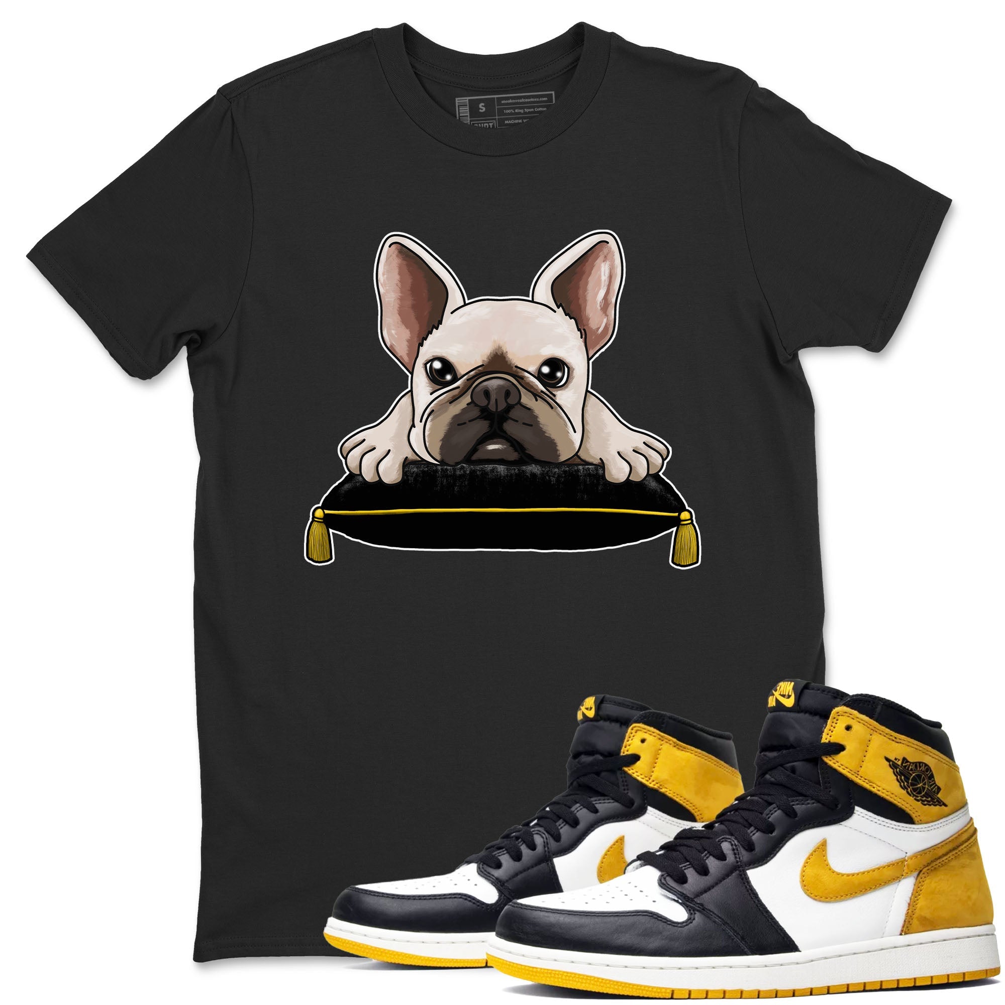French Bulldog snkmatch Tees - Air Jordan 1 Yellow Ochre
