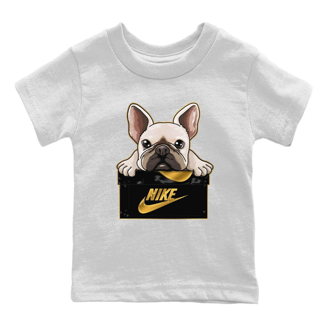 French Bulldog Kids Tops - Air Jordan 12 Black Taxi