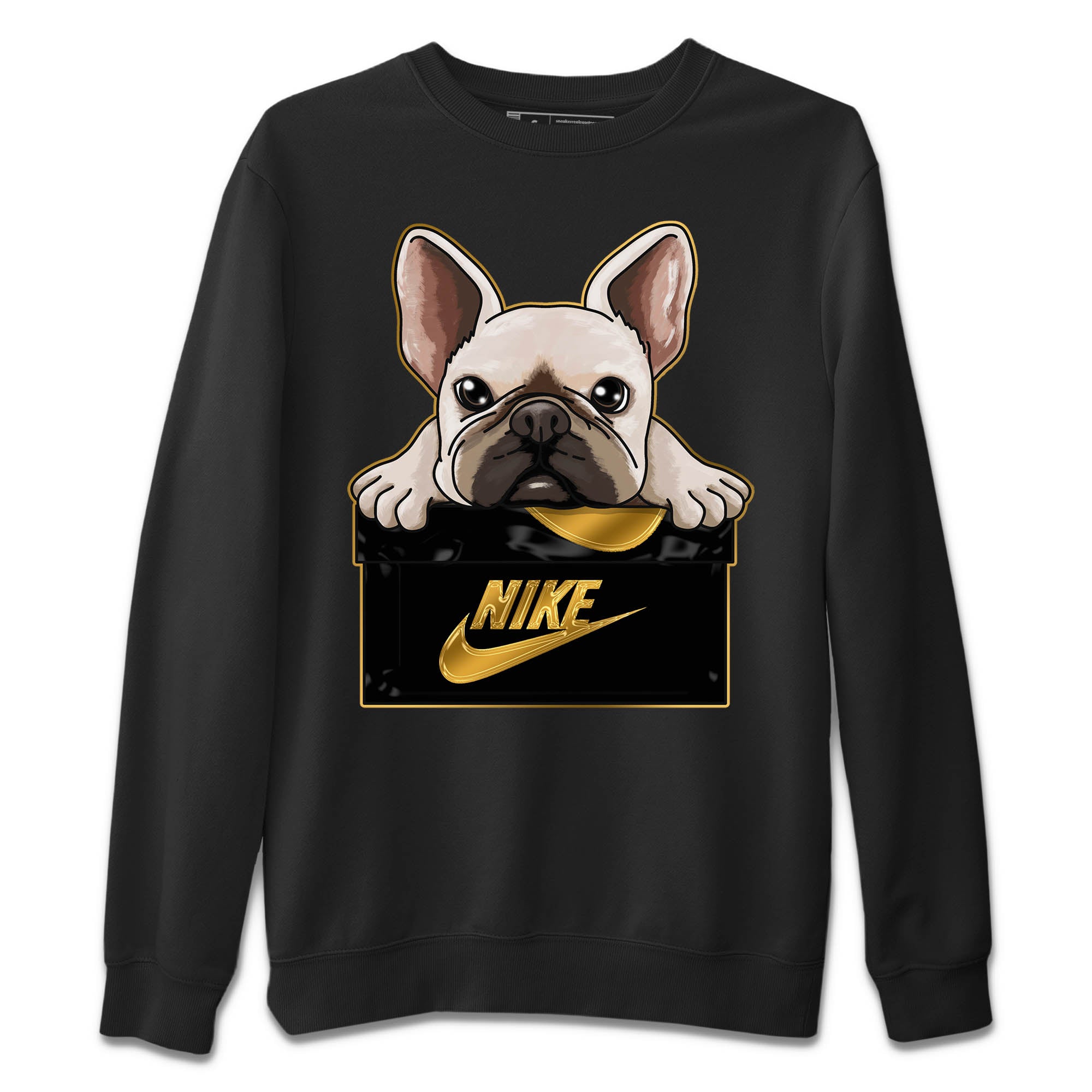French Bulldog Unisex Tops - Air Jordan 12 Black Taxi