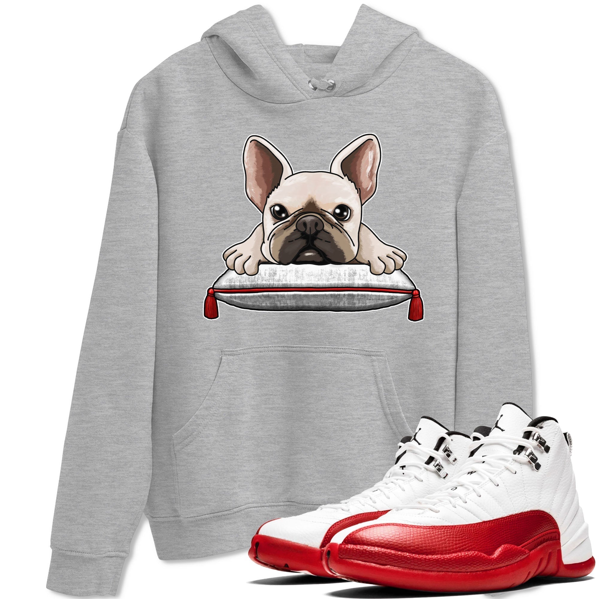 French Bulldog snkmatch Tee - Air Jordan 12 Cherry