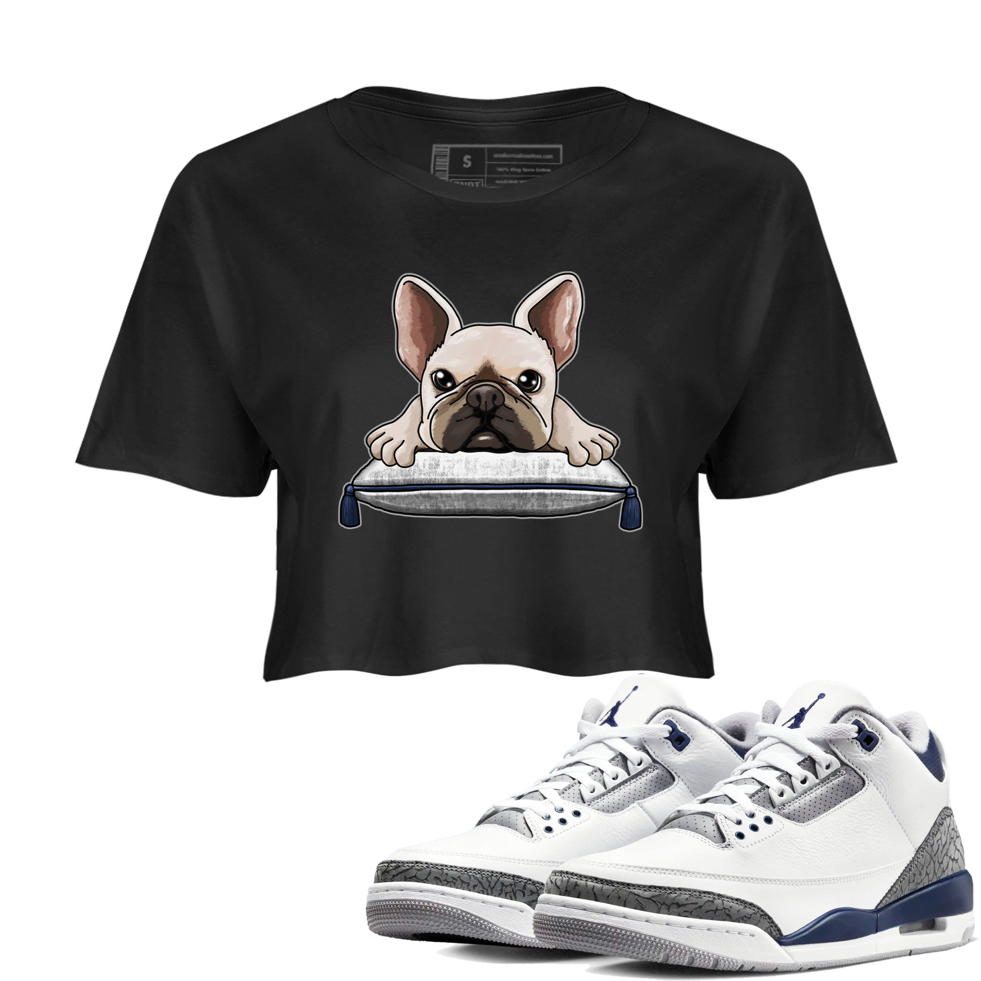 French Bulldog snkmatch Women's Top - Air Jordan 3 Midnight Navy 2023