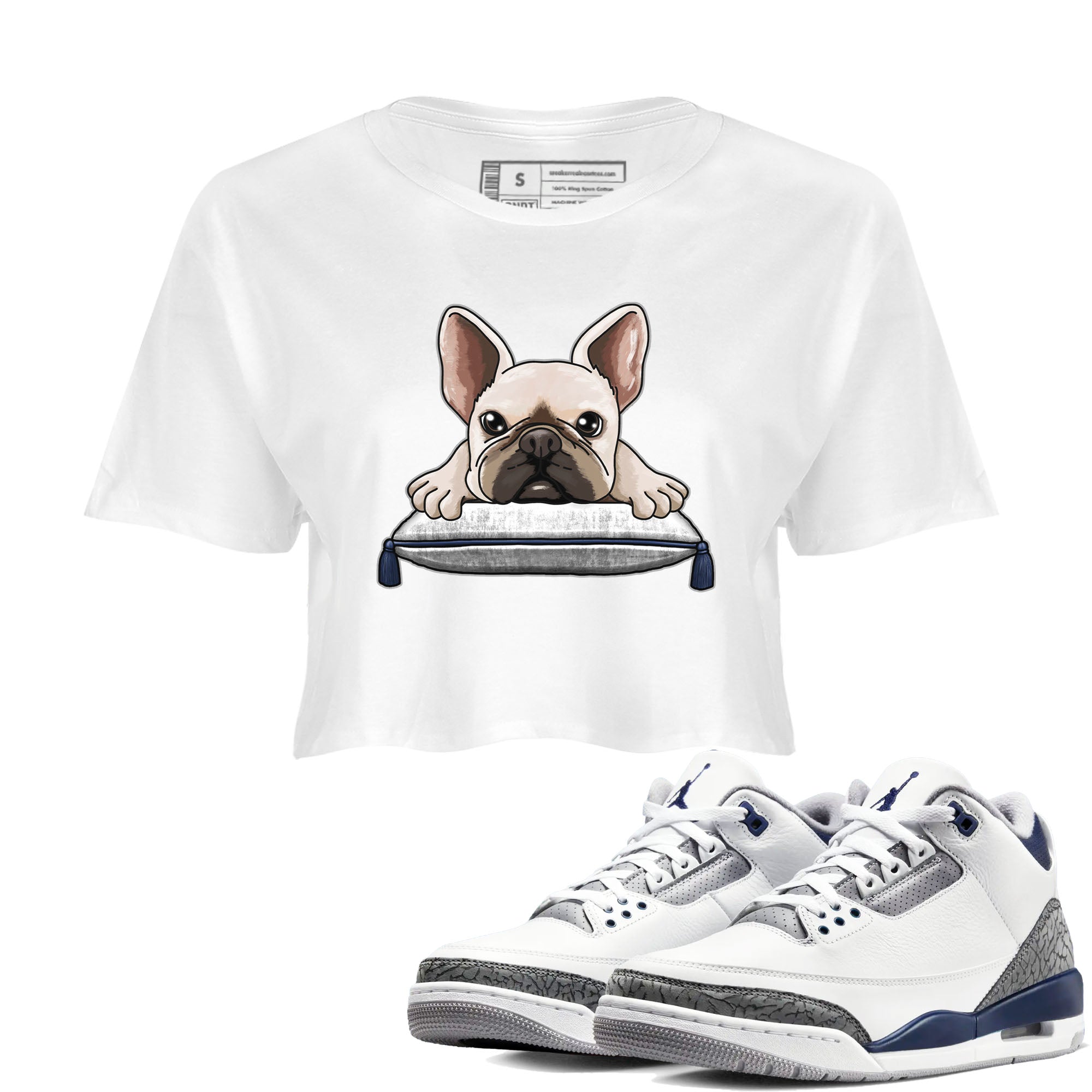 French Bulldog snkmatch Women's Top - Air Jordan 3 Midnight Navy 2023