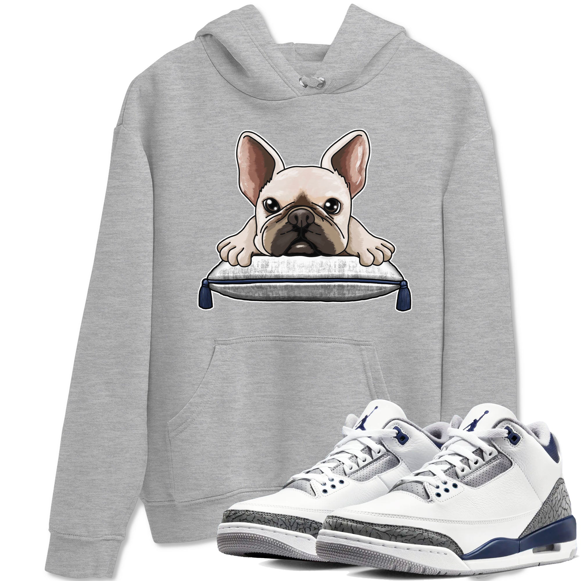 French Bulldog snkmatch Tees - Air Jordan 3 Midnight Navy 2023