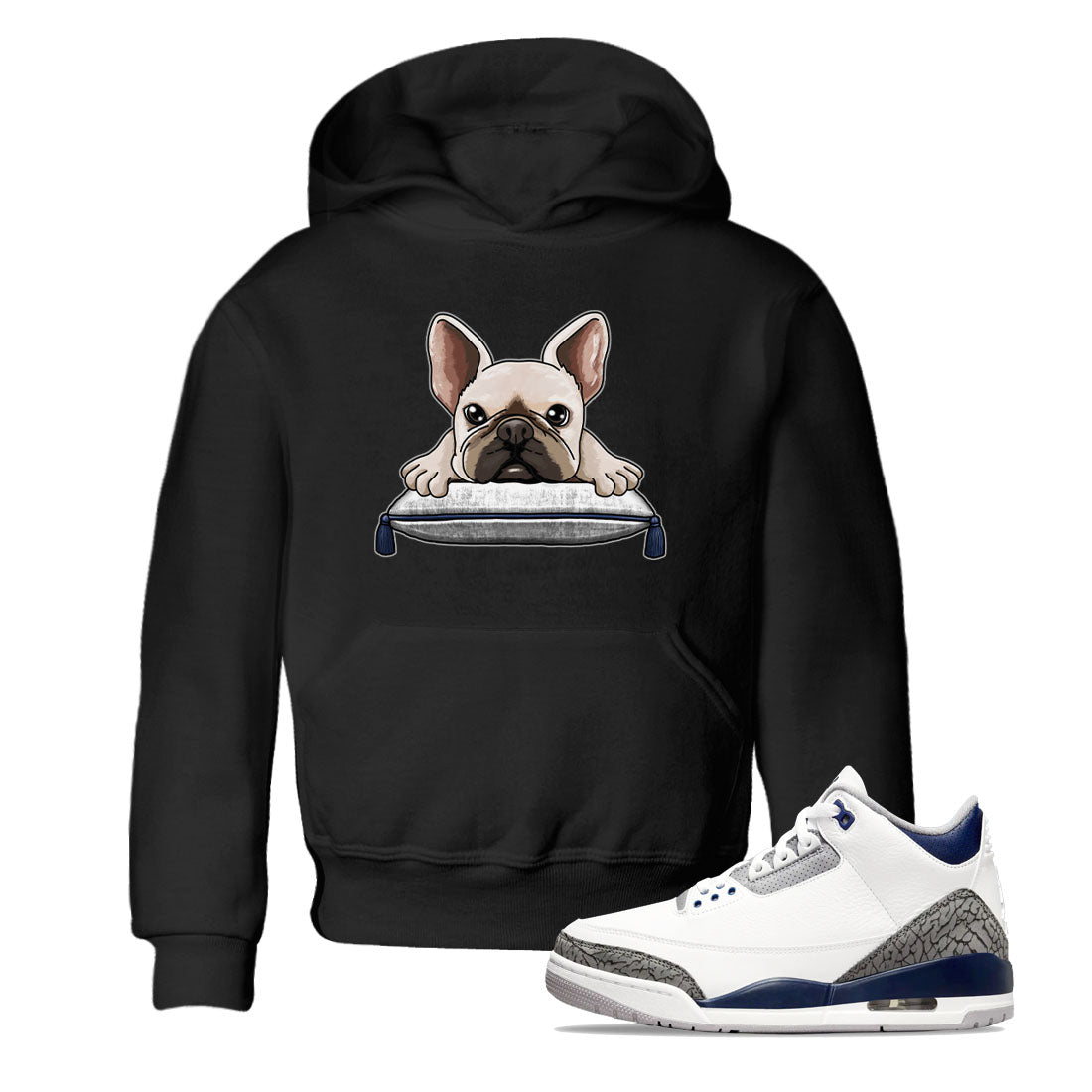 French Bulldog snkmatch Tees Kids - Air Jordan 3 Midnight Navy 2023