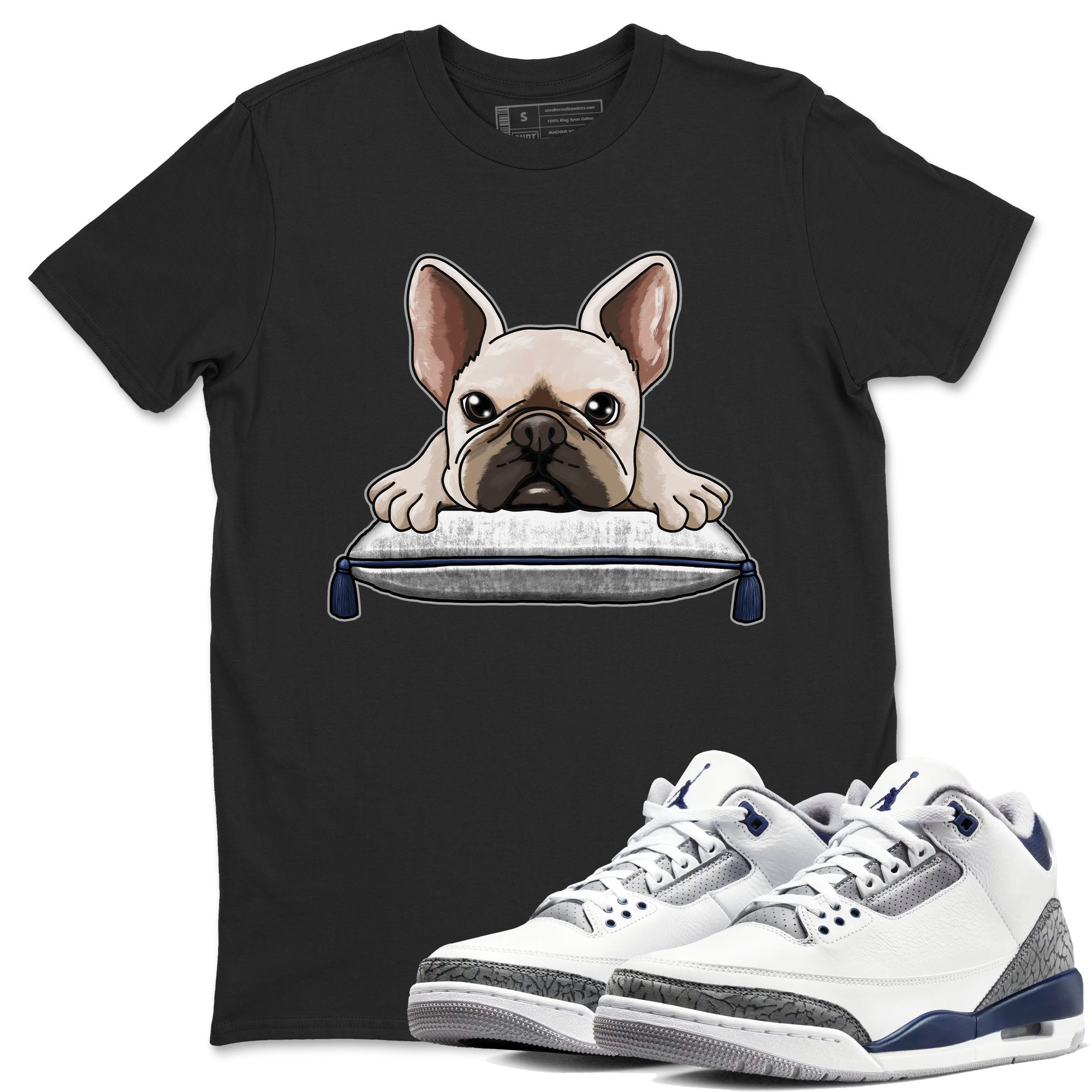 French Bulldog snkmatch Tees - Air Jordan 3 Midnight Navy 2023