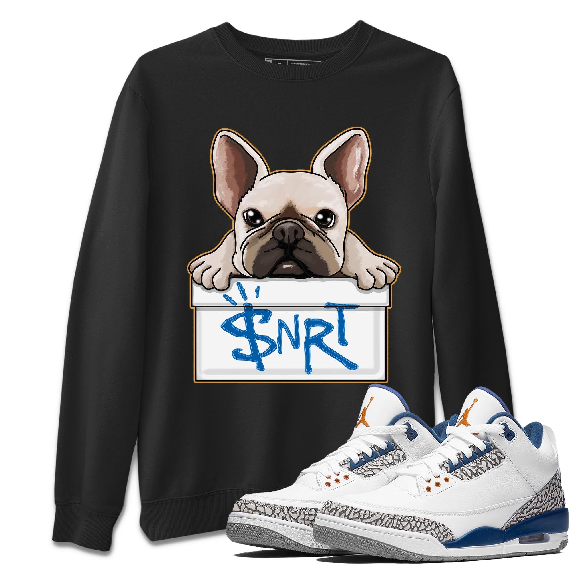 French Bulldog Unisex Tops - Air Jordan 3 Wizards