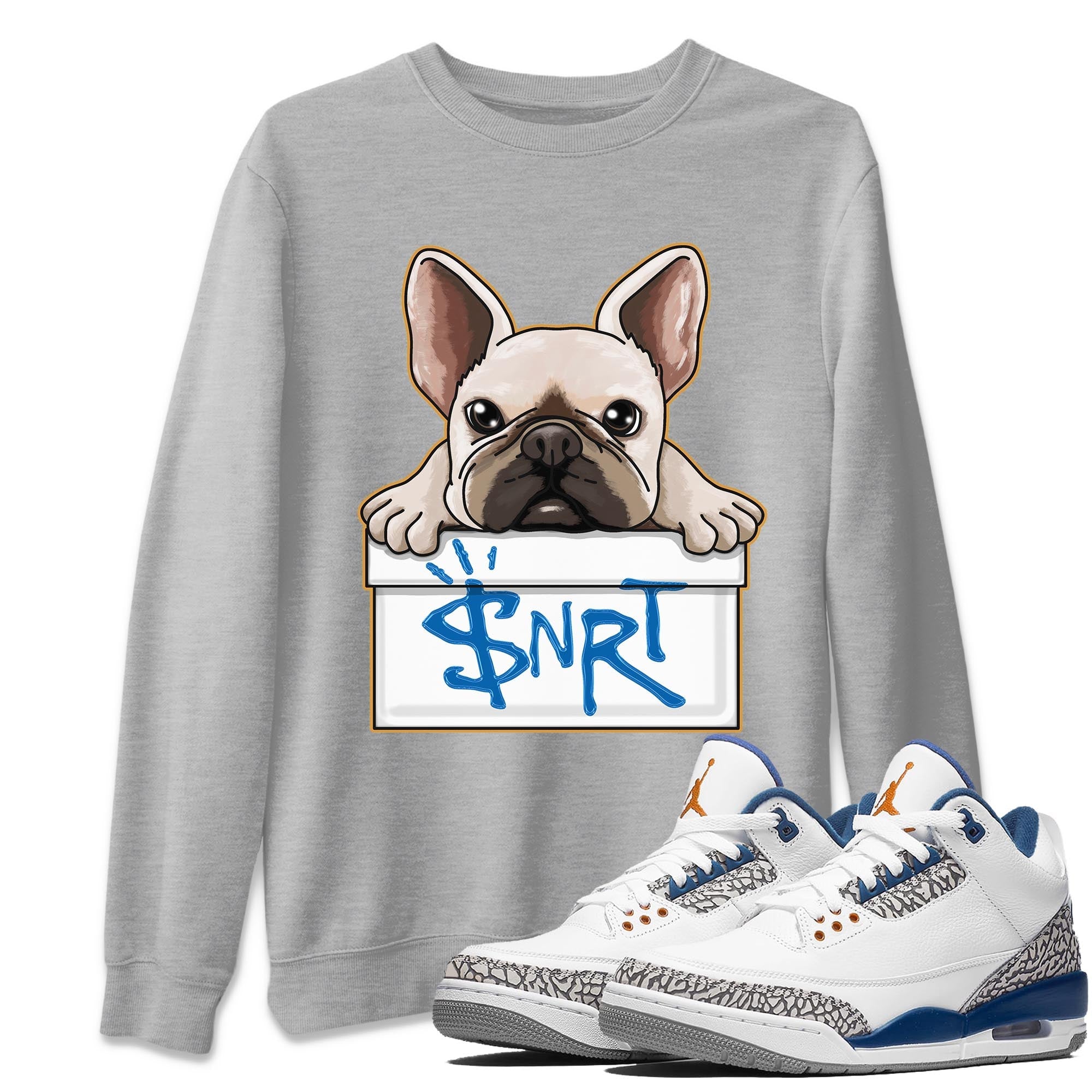 French Bulldog Unisex Tops - Air Jordan 3 Wizards