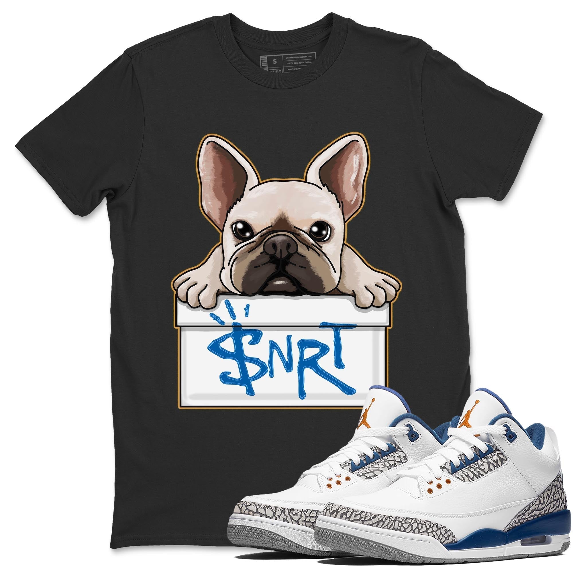French Bulldog Unisex Tops - Air Jordan 3 Wizards
