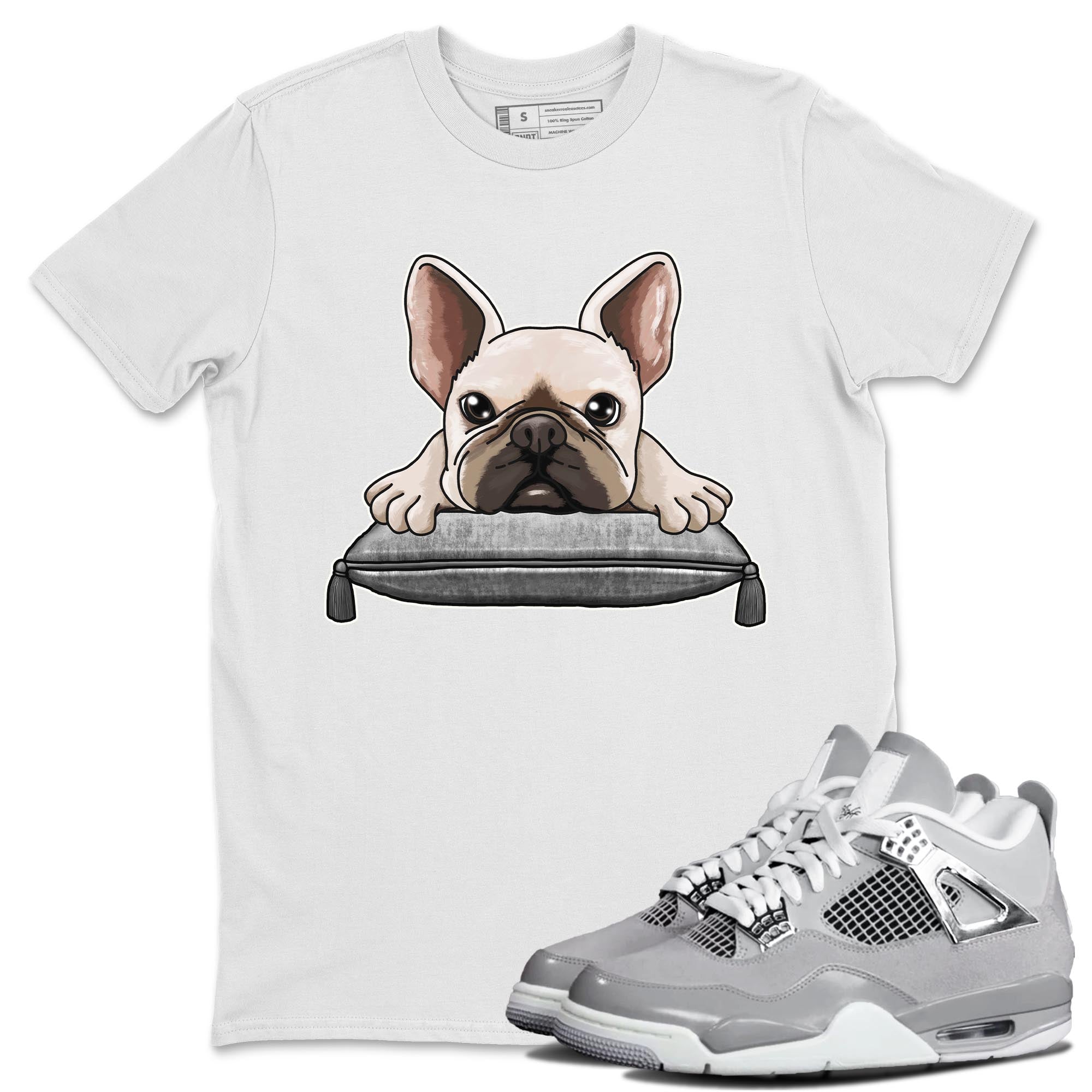 French Bulldog snkmatch Tee - Air Jordan 4 Frozen Moments