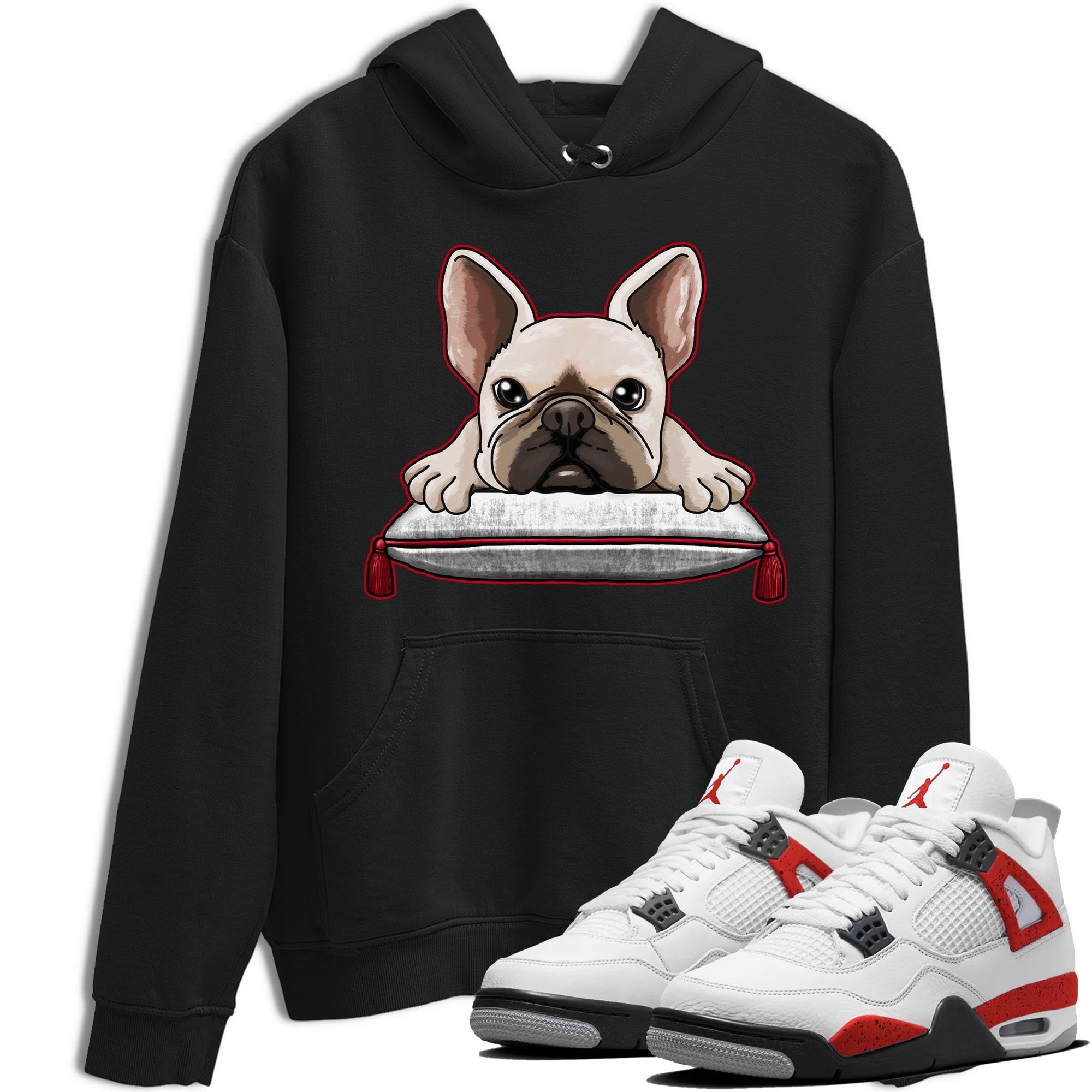 French bulldog snkmatch Tee - Air Jordan 4 Red Cement