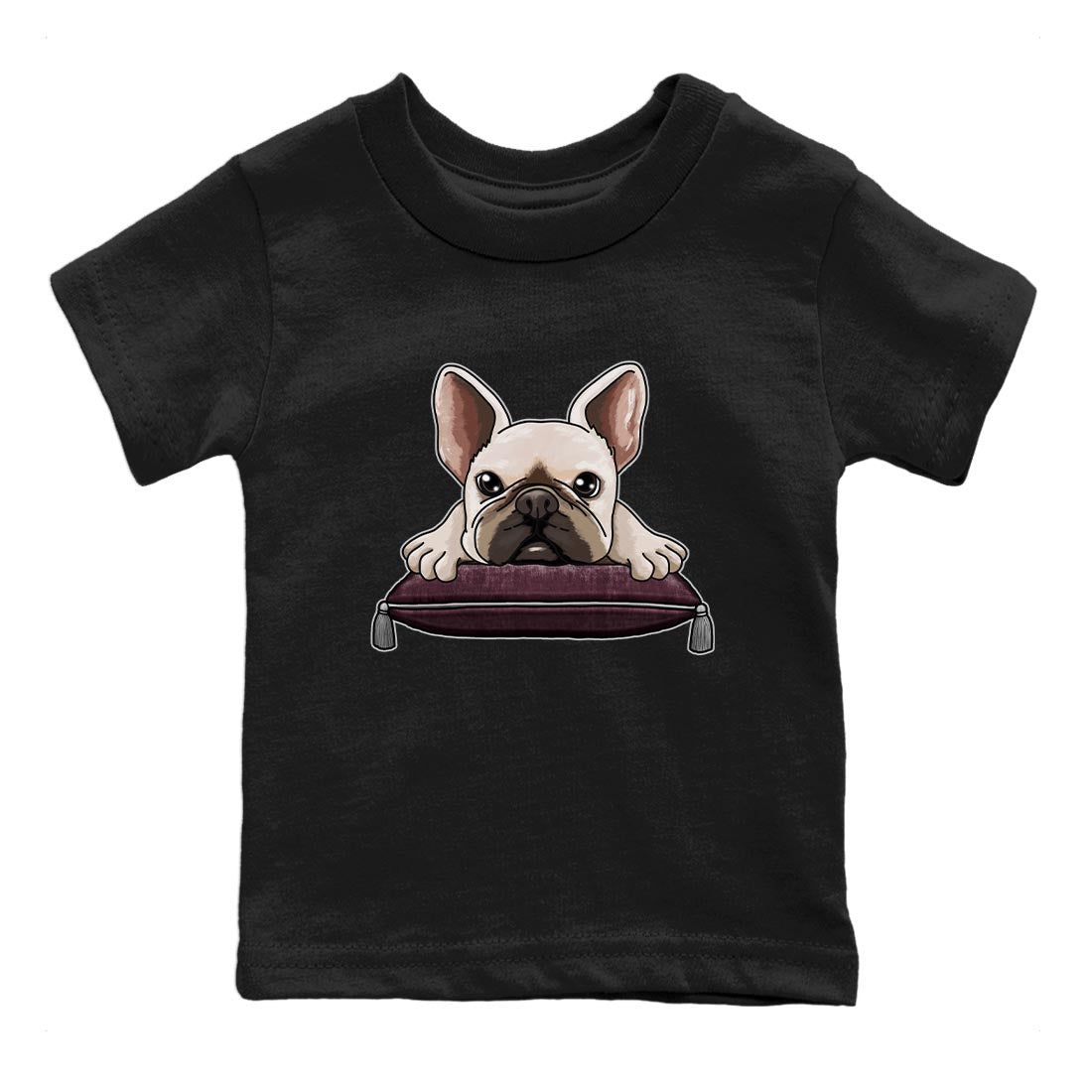 French Bulldog snkmatch Tee Kids - Air Jordan 5 Burgundy