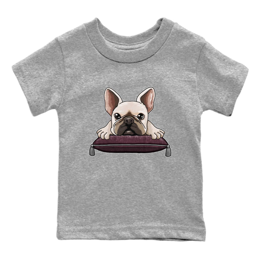 French Bulldog snkmatch Tee Kids - Air Jordan 5 Burgundy