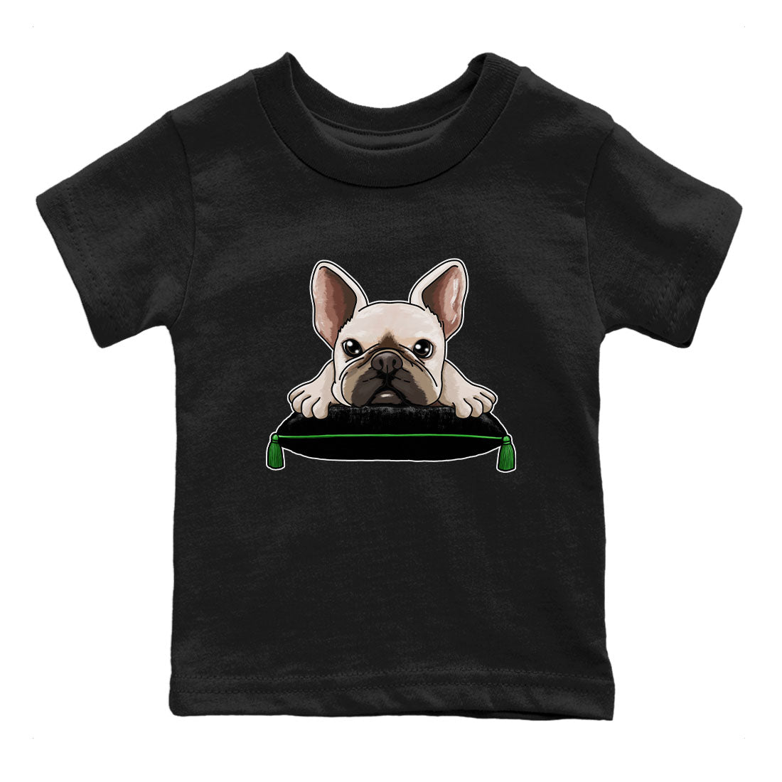 French Bulldog snkmatch Tees Kids - Air Jordan 5 Lucky Green