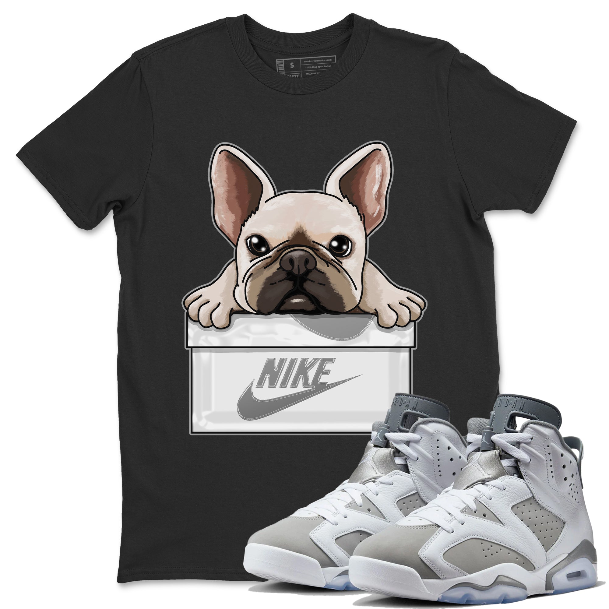 French Bulldog Unisex Tops - Air Jordan 6 Cool Grey