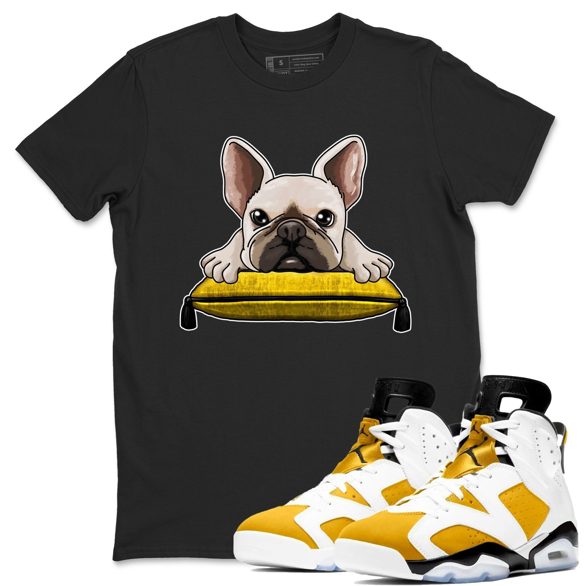 French Bulldog snkmatch Tees - Air Jordan 6 Yellow Ochre