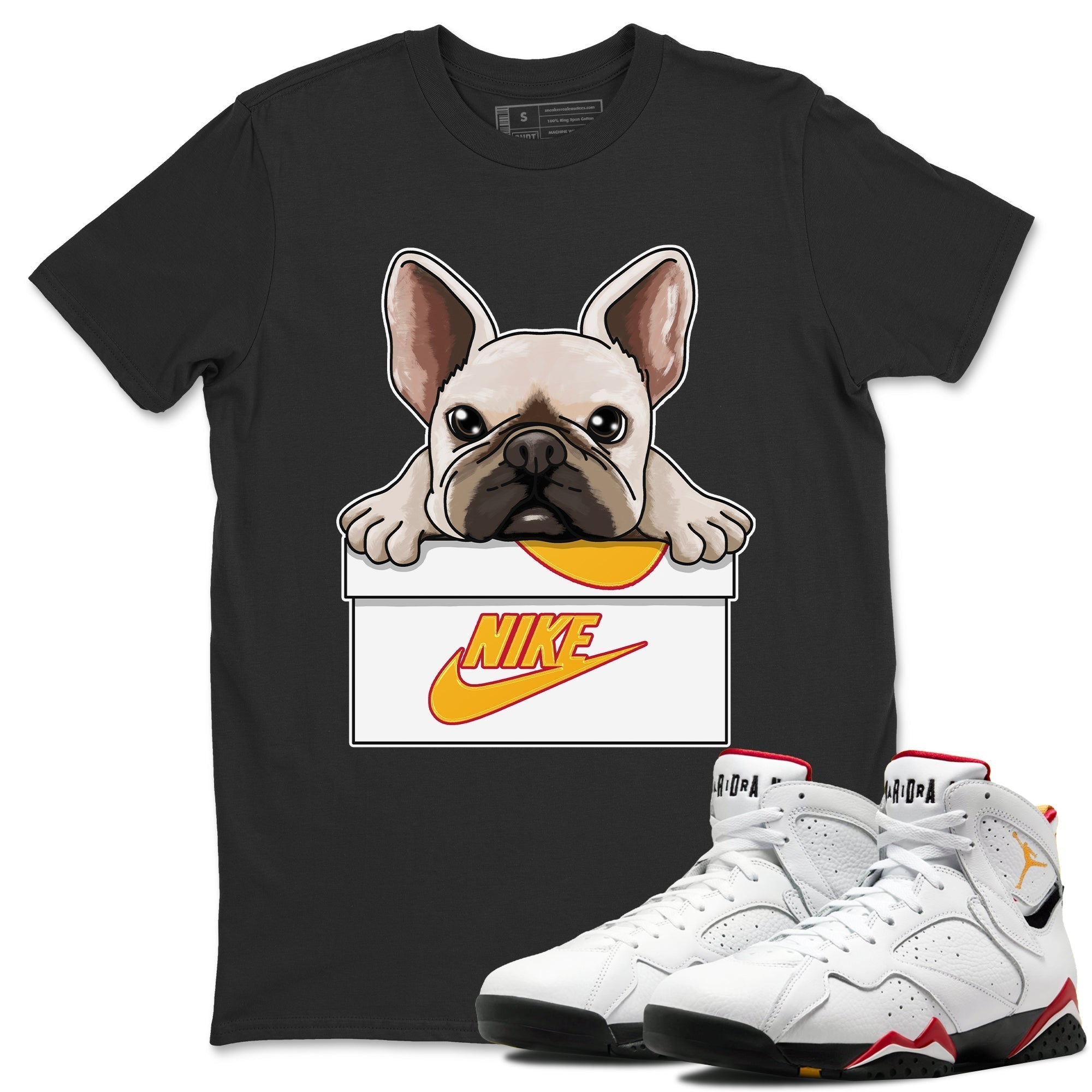 French Bulldog Unisex Tops - Air Jordan 7 Cardinal