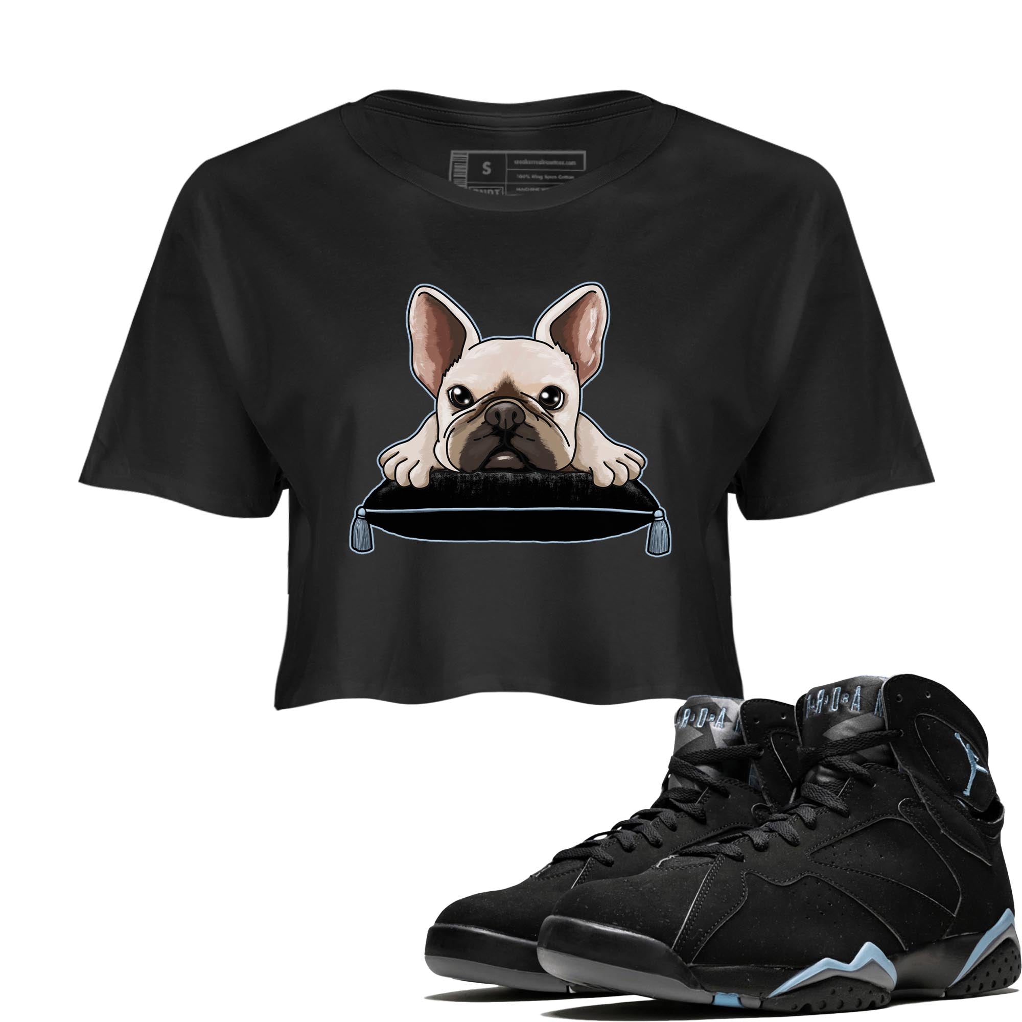 French Bulldog snkmatch Women's Top - Air Jordan 7 Chambray
