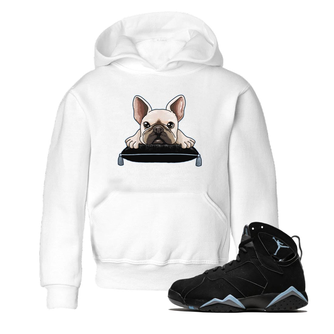 French Bulldog snkmatch Tee Kids - Air Jordan 7 Chambray