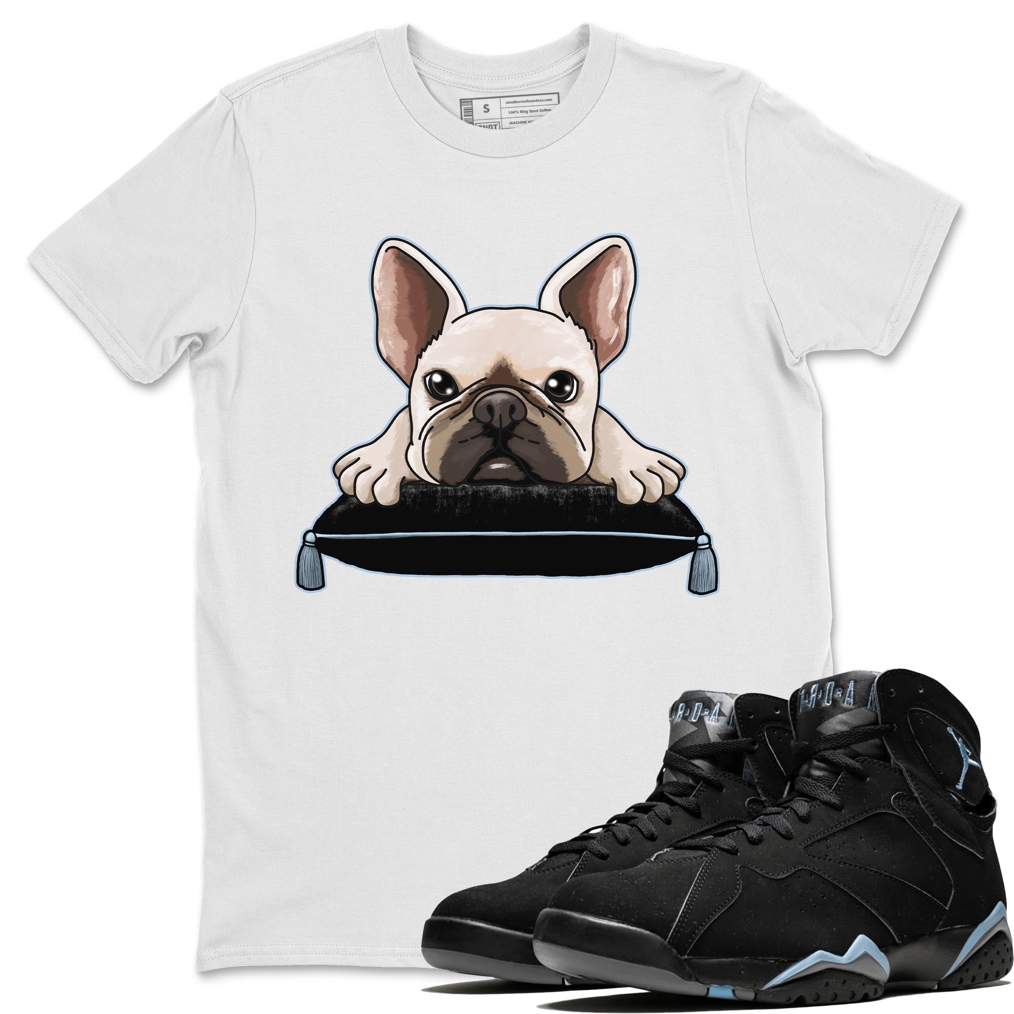 French Bulldog snkmatch Tee - Air Jordan 7 Chambray