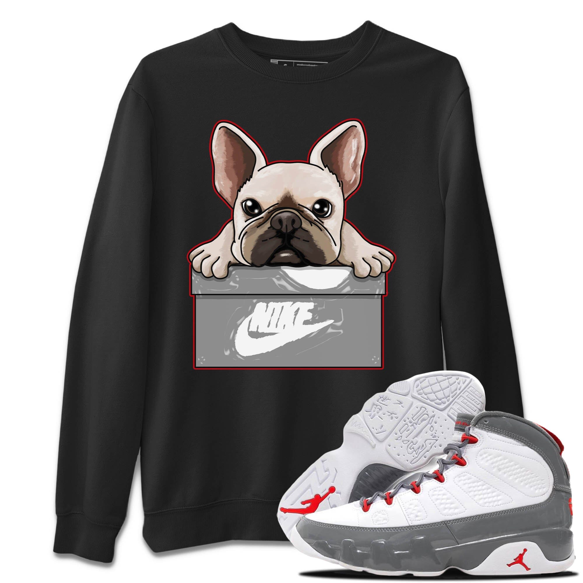 French Bulldog Unisex Tops - Air Jordan 9 Fire Red