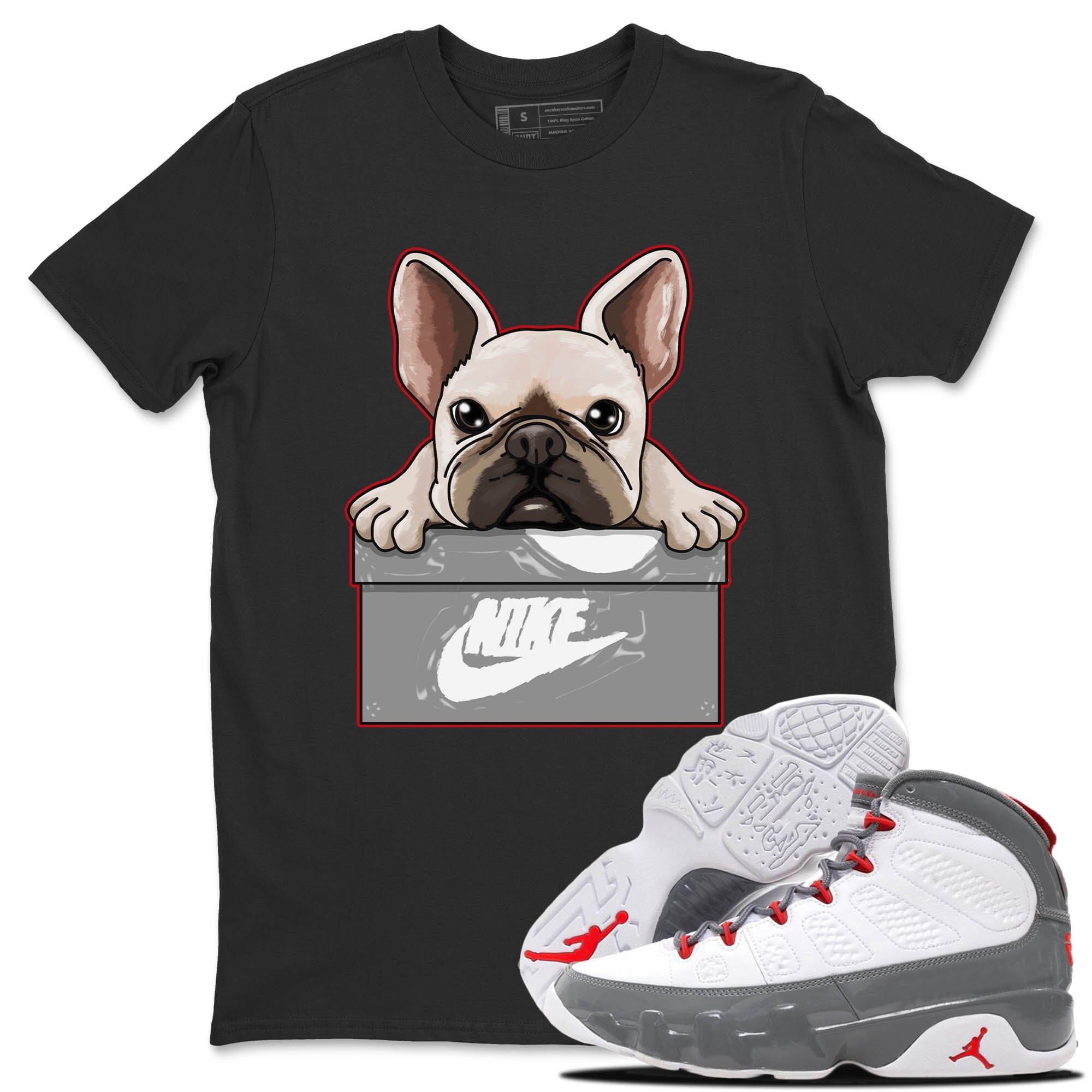 French Bulldog Unisex Tops - Air Jordan 9 Fire Red