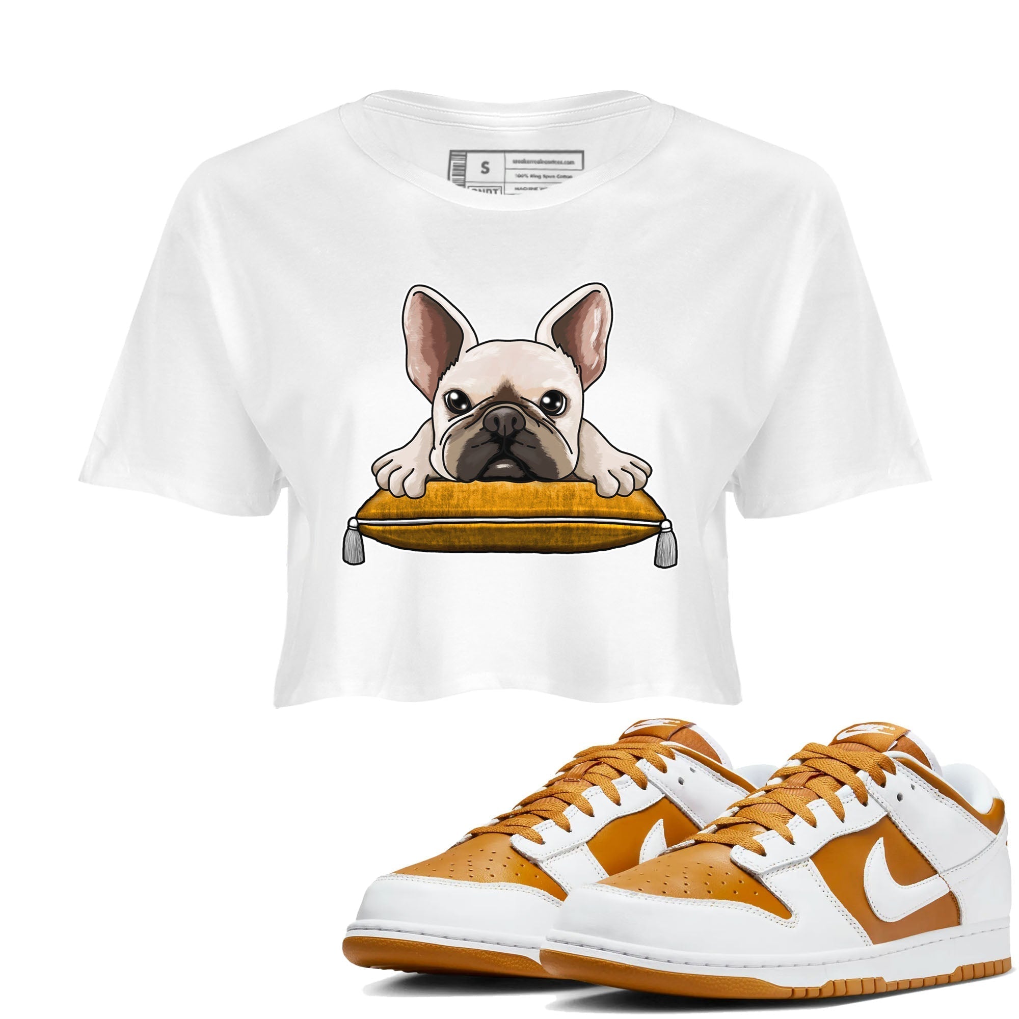 French Bulldog snkmatch Tees Crop Top - Dunk Dark Curry