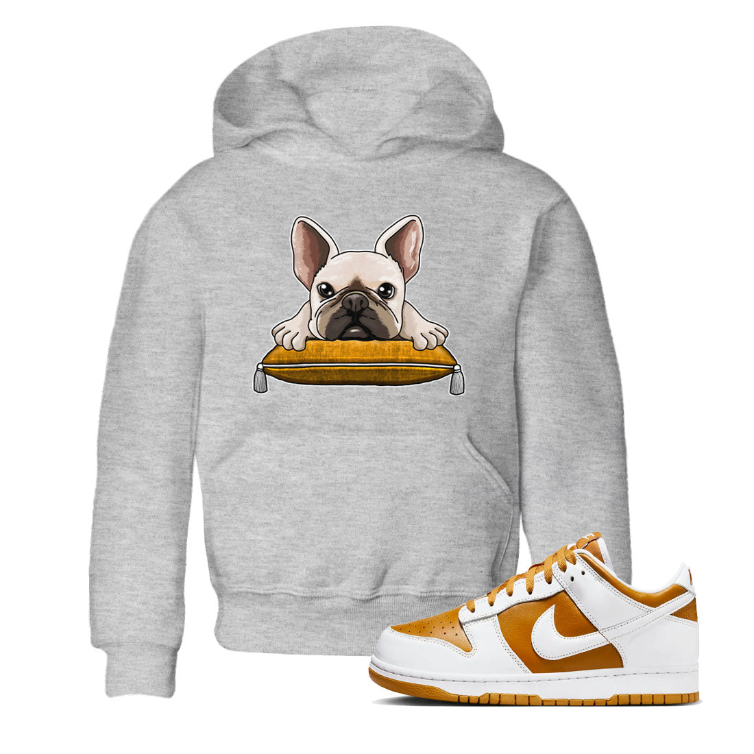 French Bulldog snkmatch Tees Kids - Dunk Dark Curry