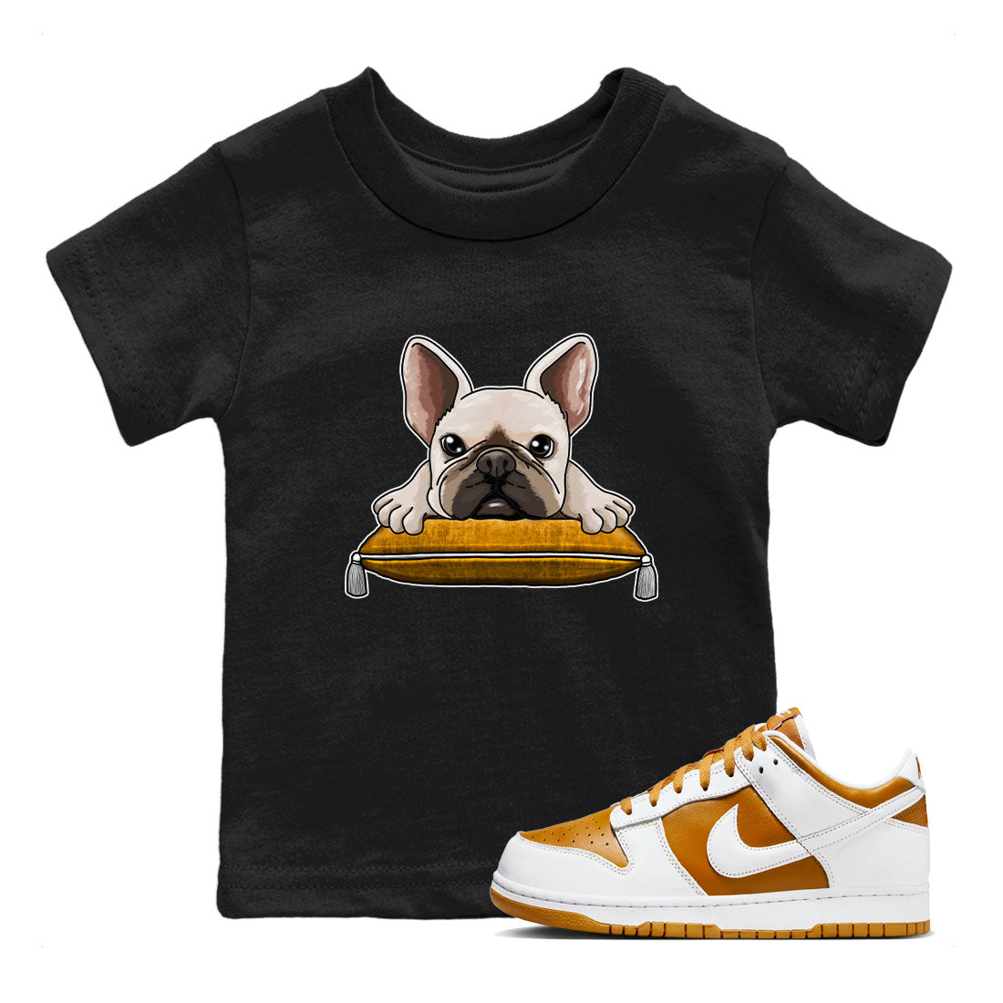French Bulldog snkmatch Tees Kids - Dunk Dark Curry