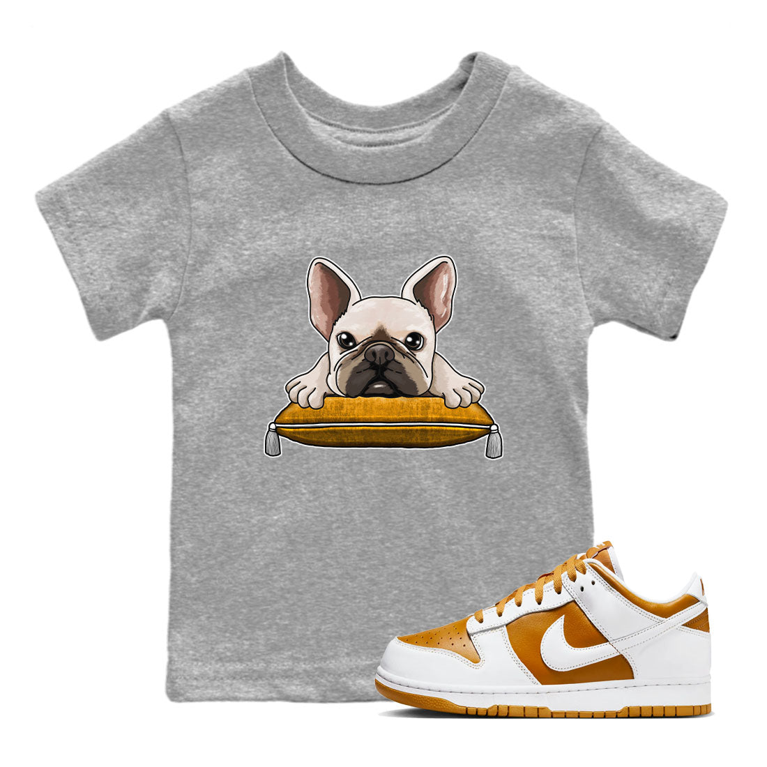 French Bulldog snkmatch Tees Kids - Dunk Dark Curry