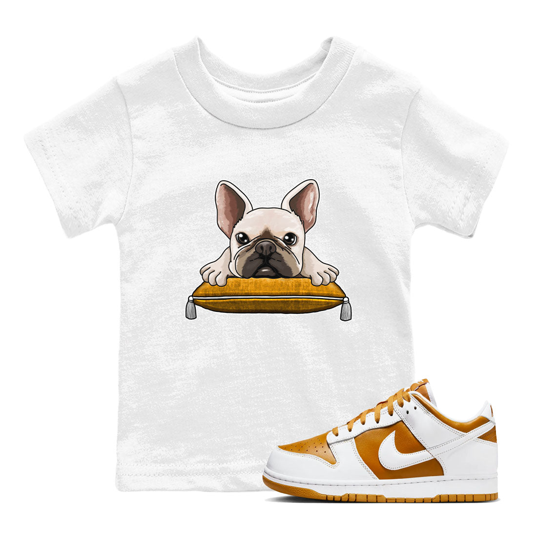 French Bulldog snkmatch Tees Kids - Dunk Dark Curry
