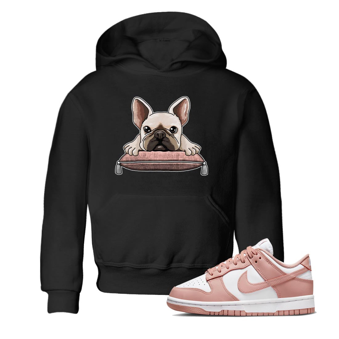 French Bulldog snkmatch Tee Kids - Dunk Rose Whisper