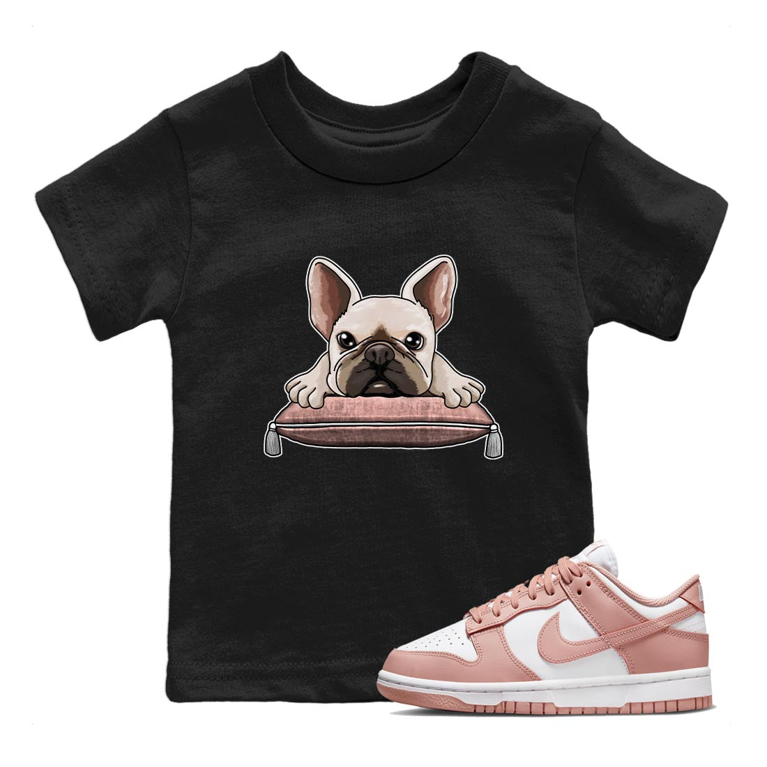 French Bulldog snkmatch Tee Kids - Dunk Rose Whisper