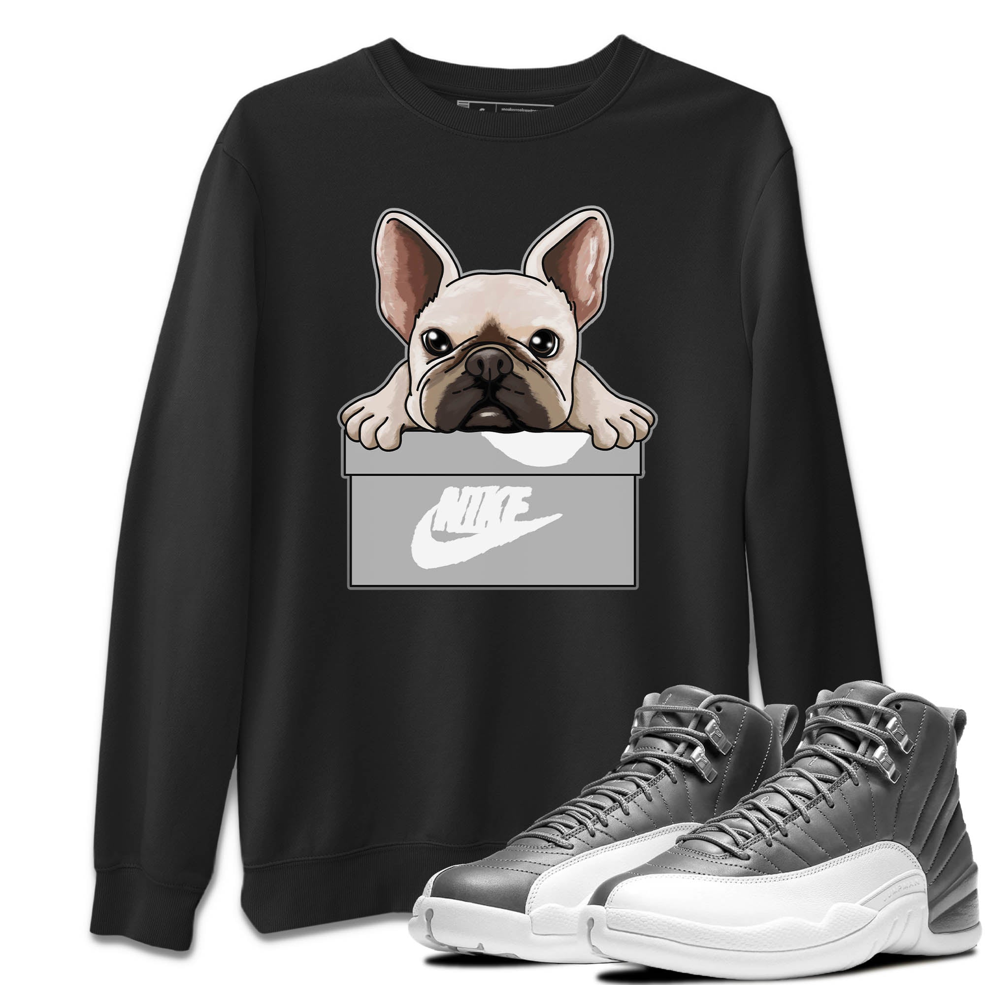 French Bulldog Unisex Tops - Air Jordan 12 Stealth