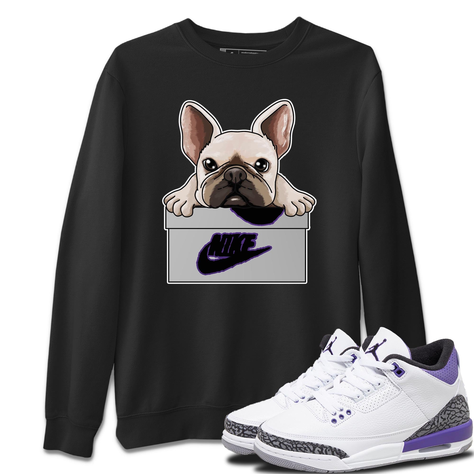 French Bulldog Unisex Tops - Air Jordan 3 Dark Iris