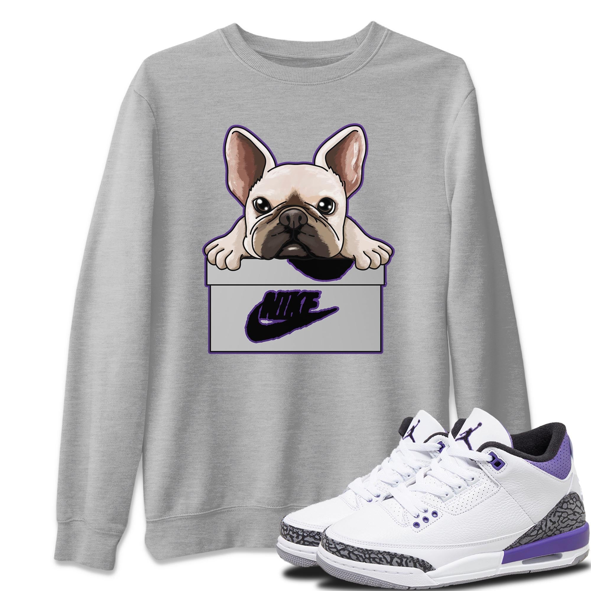French Bulldog Unisex Tops - Air Jordan 3 Dark Iris