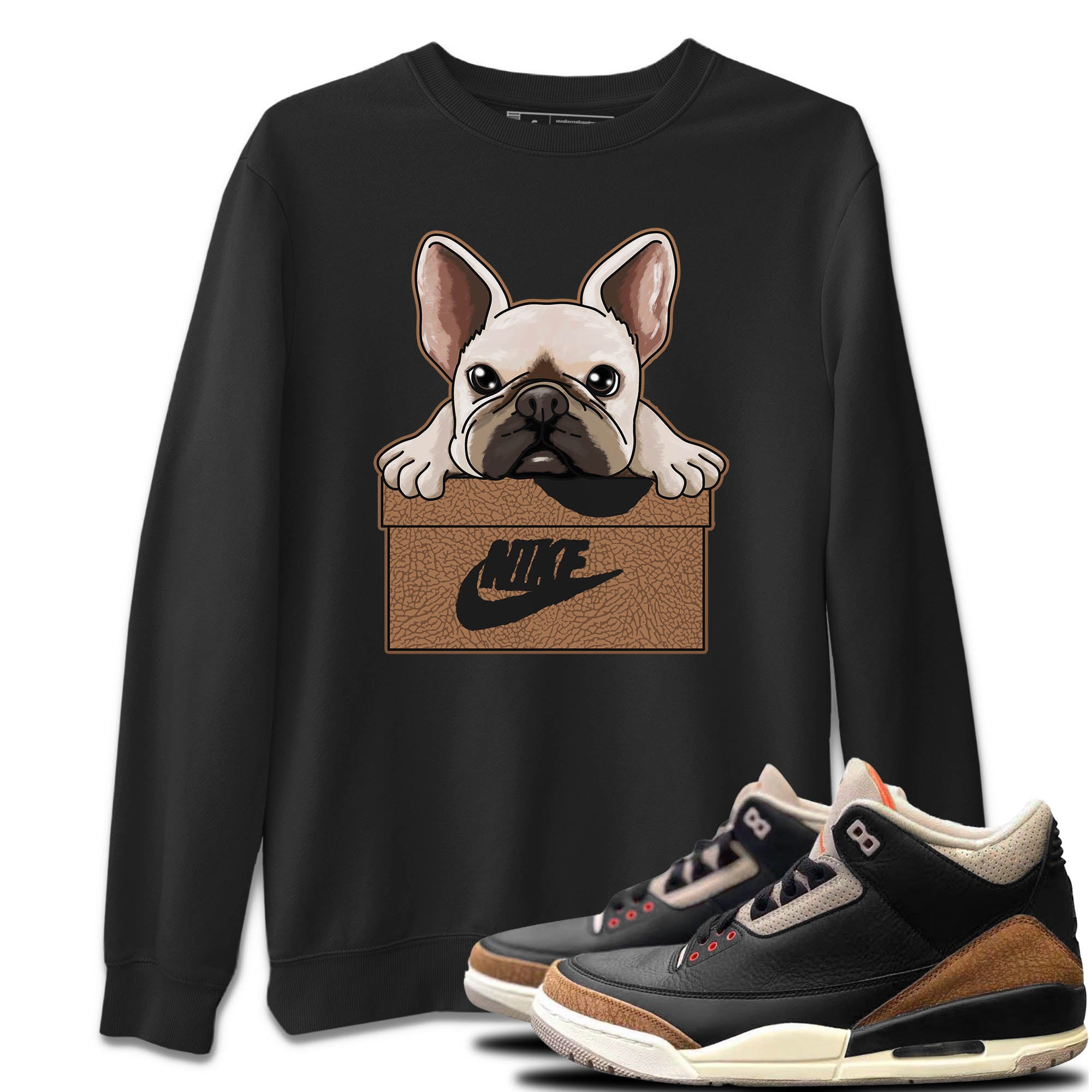French Bulldog Unisex Tops - Air Jordan 3 Desert Elephant