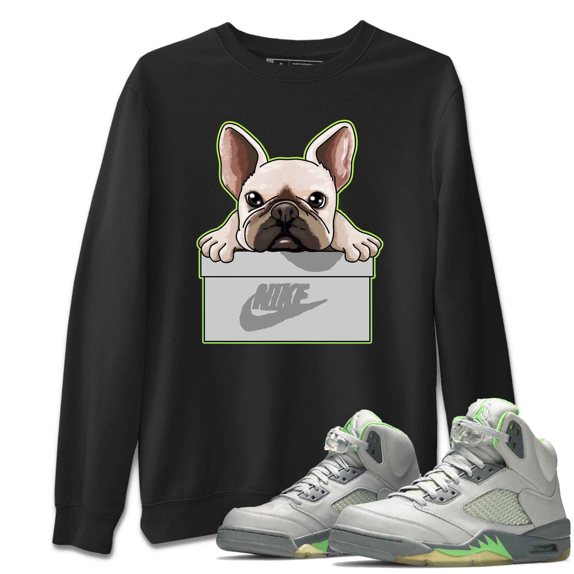 French Bulldog Unisex Tops - Air Jordan 5 Green Bean