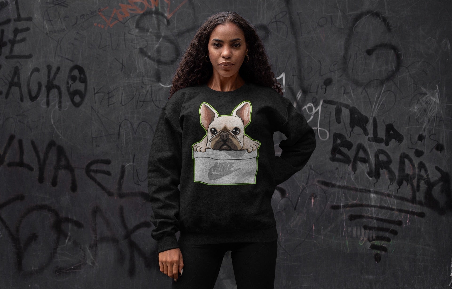 French Bulldog Unisex Tops - Air Jordan 5 Green Bean
