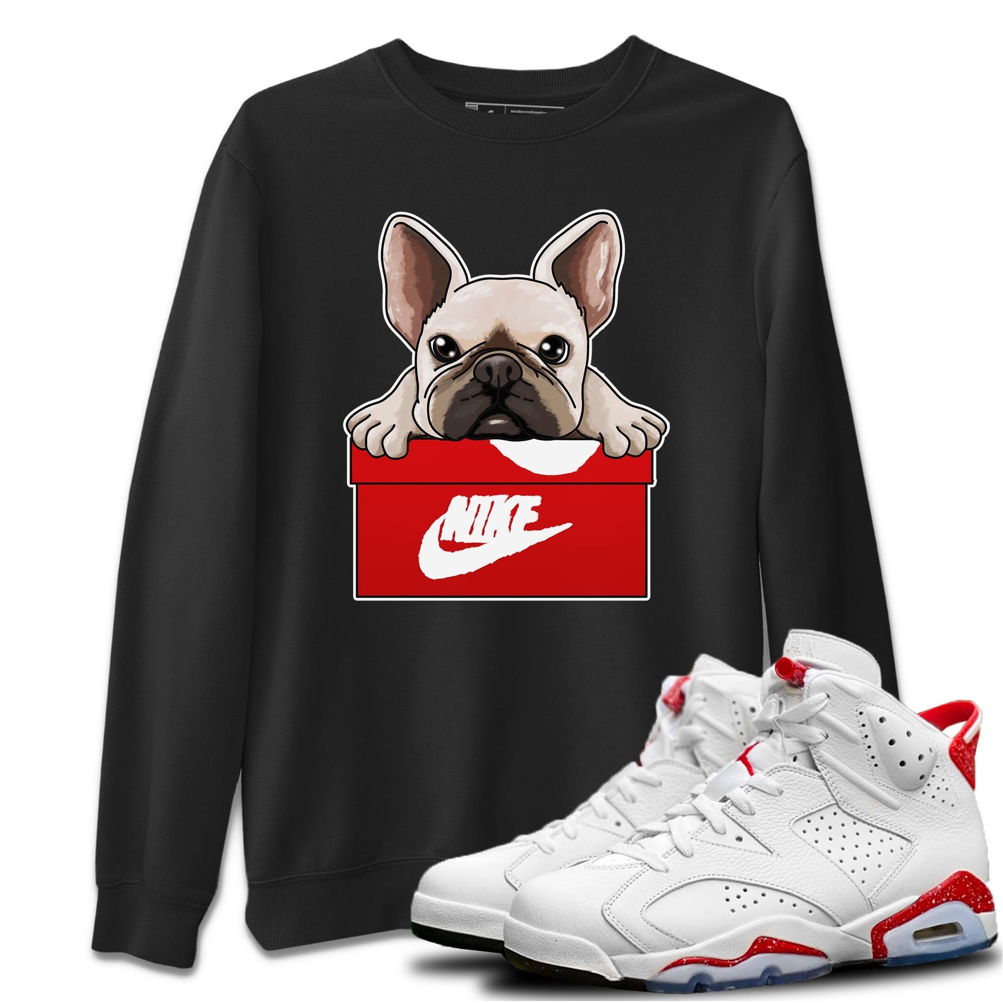 French Bulldog Unisex Tops - Air Jordan 6 Red Velvet Cookies